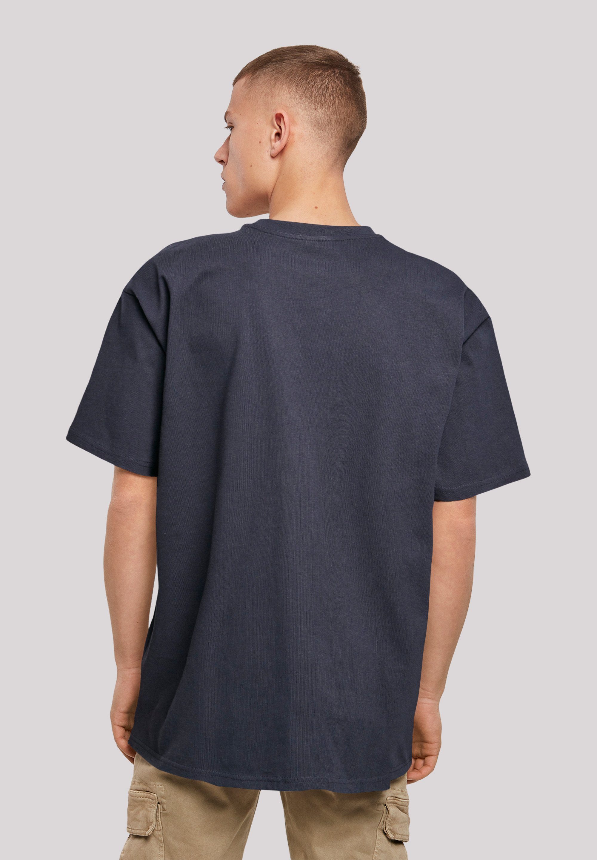 navy T-Shirt LA OVERSIZE Downtown F4NT4STIC TEE Print