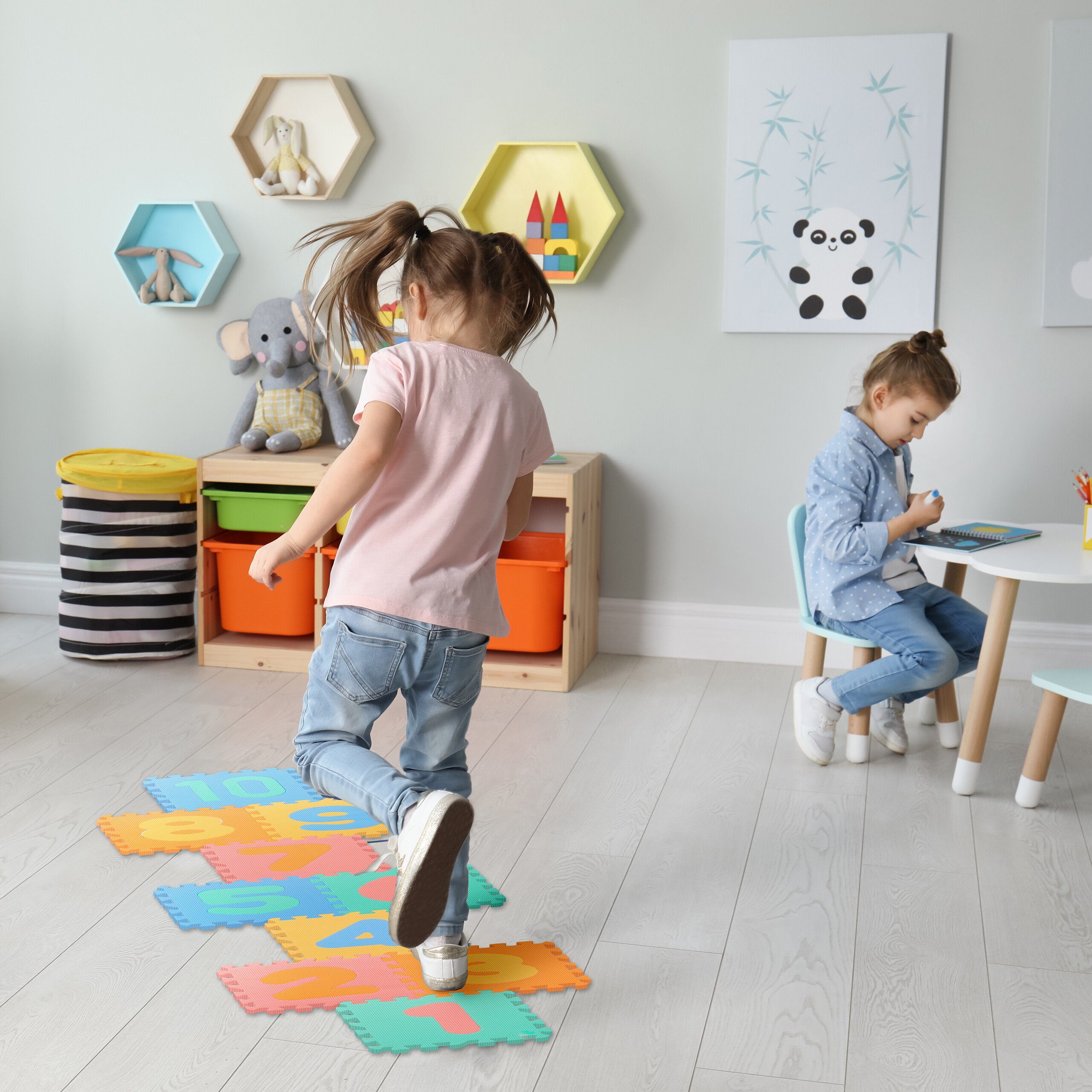 relaxdays Spielmatte Puzzlematte mit Zahlen