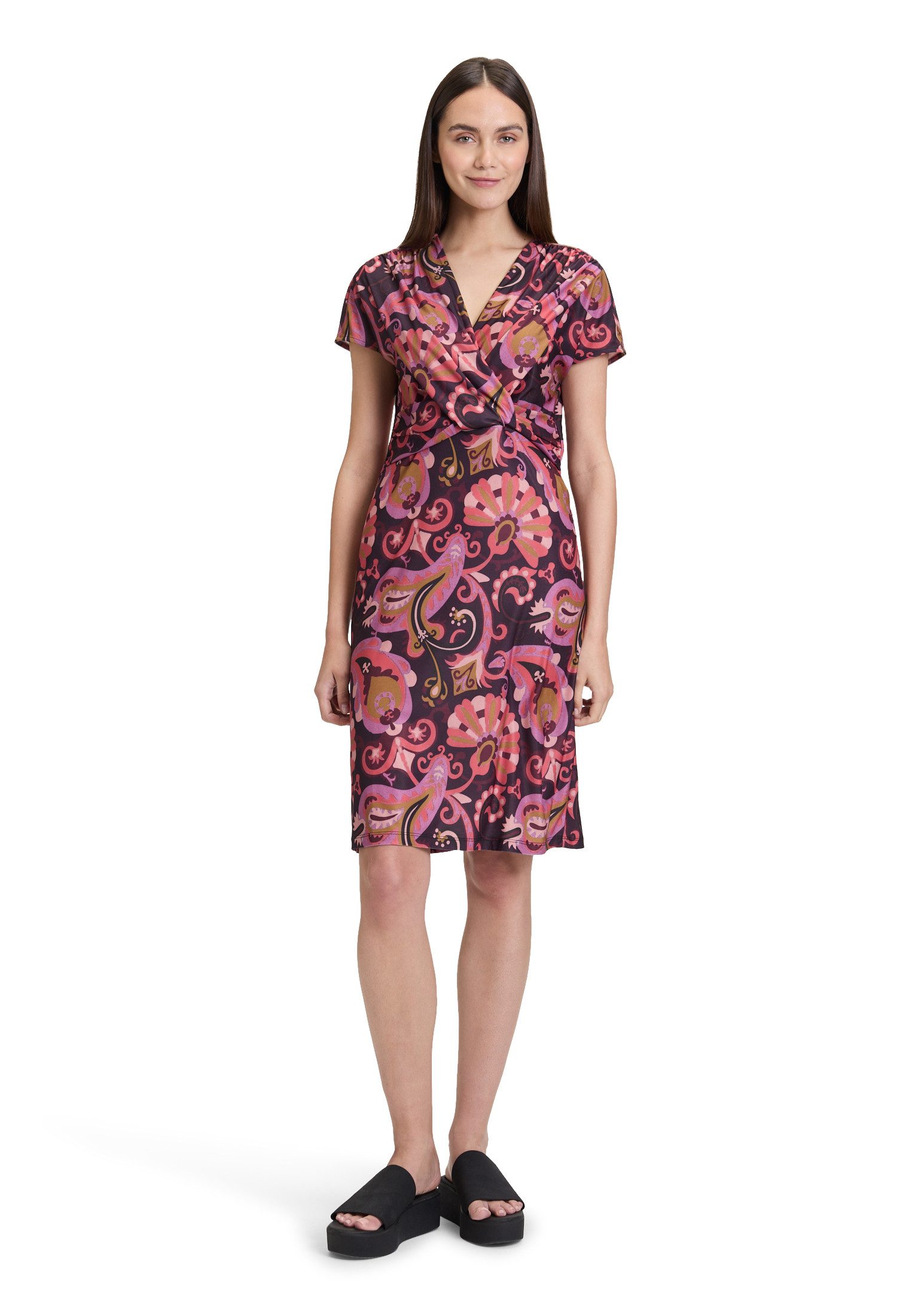 Cartoon Jerseykleid Damen mit Raffung