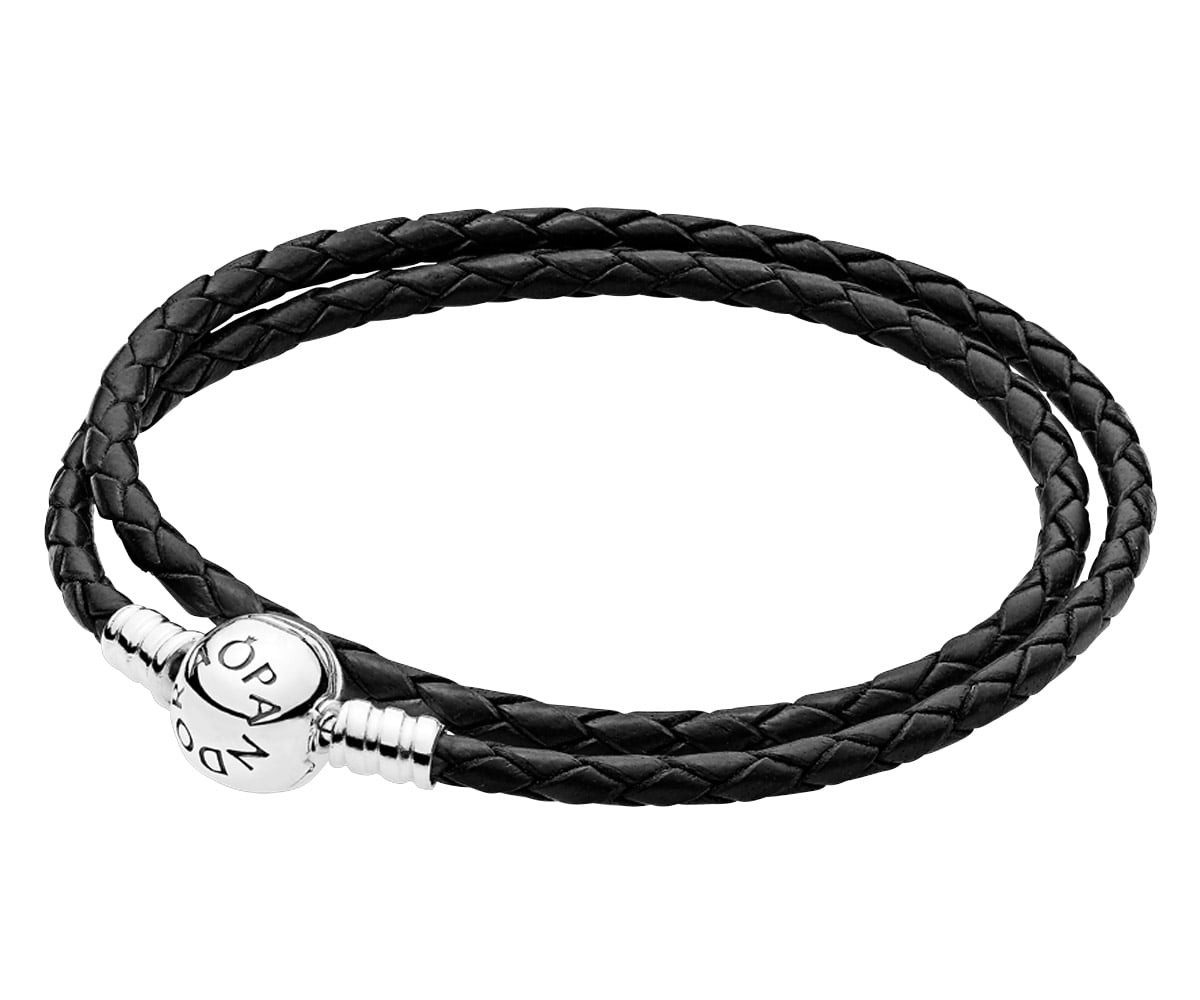 Pandora Silberarmband Geschenkset Leder-mit Charm Fußball
