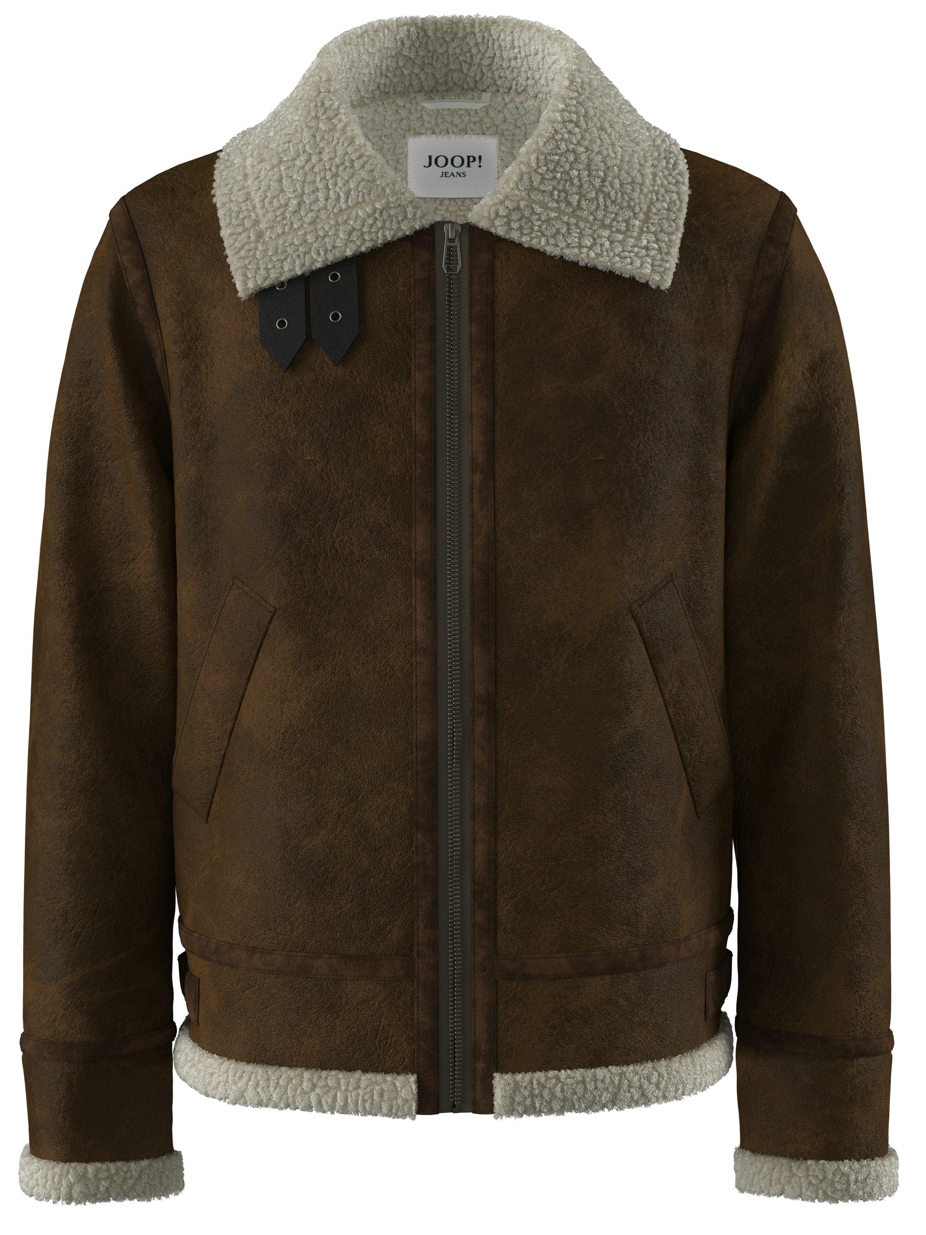 Joop Jeans Lederimitatjacke Sawyer Mit Rundhalsausschnitt