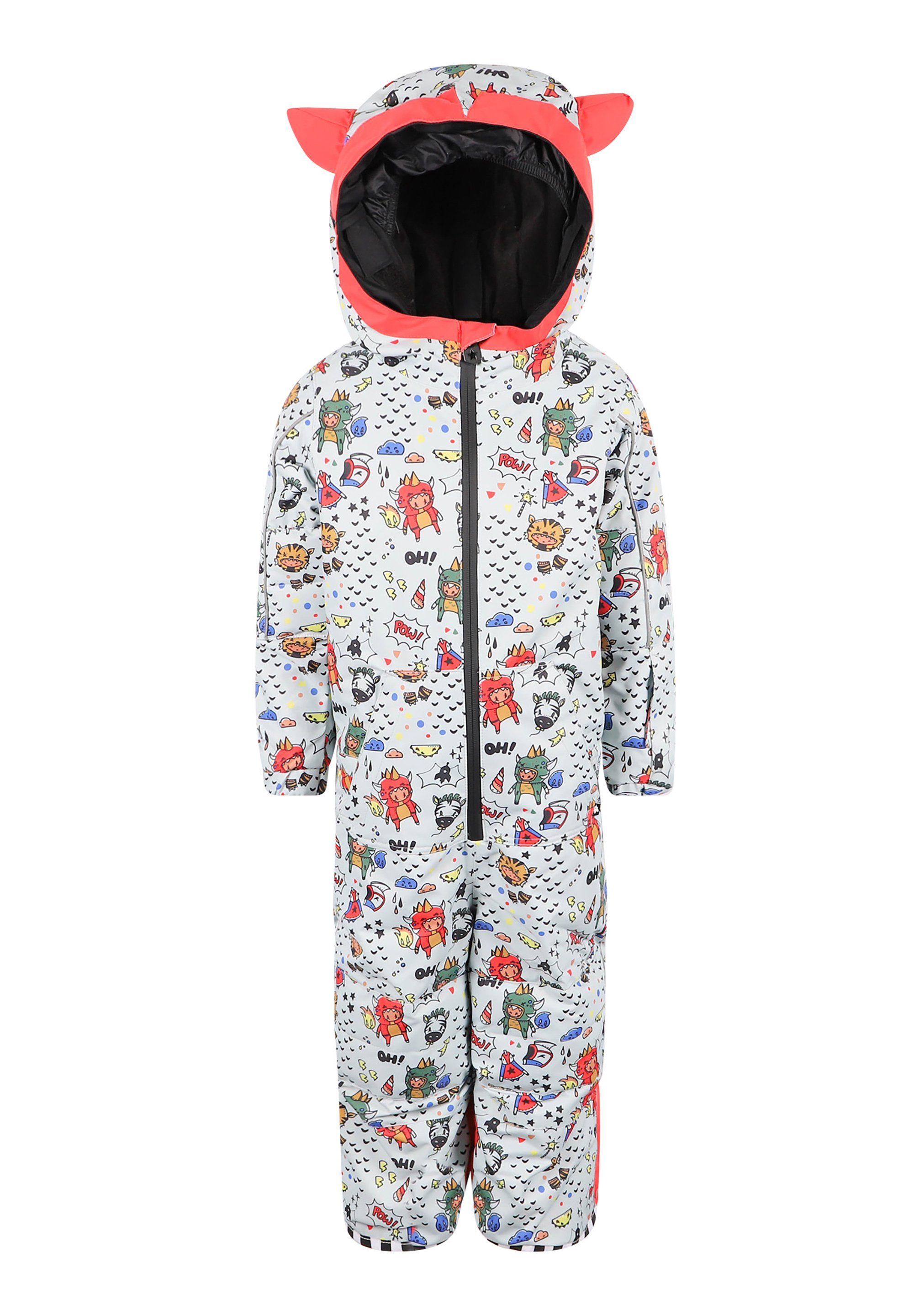 Anzug Schneeoverall produziert, Funktionen, WeeDo Teufelchen mitwachsend, viele mit nachhaltig All-Over-Print Pistenteufel DEVILDO kleine für