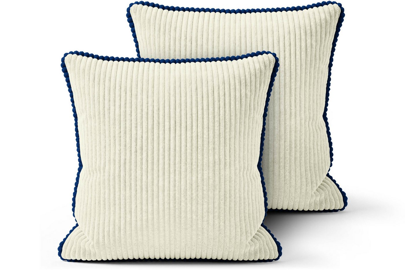 Amilian Kissenbezüge 2er Set Kissenbezug Kissenhüllen weich waschbar, (2 Stück), Cord-Optik, Hotelverschluss, weich