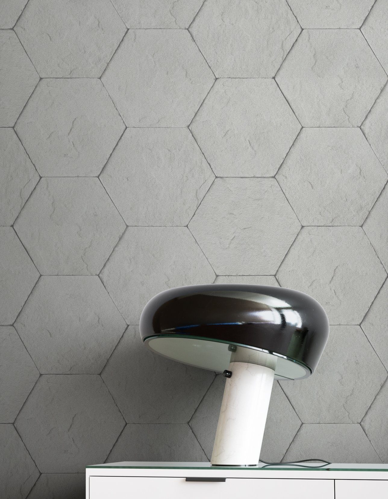 Newroom Vliestapete, Grau Tapete Modern Stein - Hexagon Schwarz Steintapete günstig online kaufen