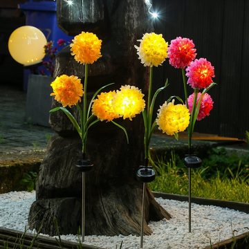 MARELIDA LED Solarleuchte LED Solar Gartenstecker Blume warmweiß Sensor gelb Solarleuchte Garten, LED Classic, warmweiß (2100K bis 3000K)