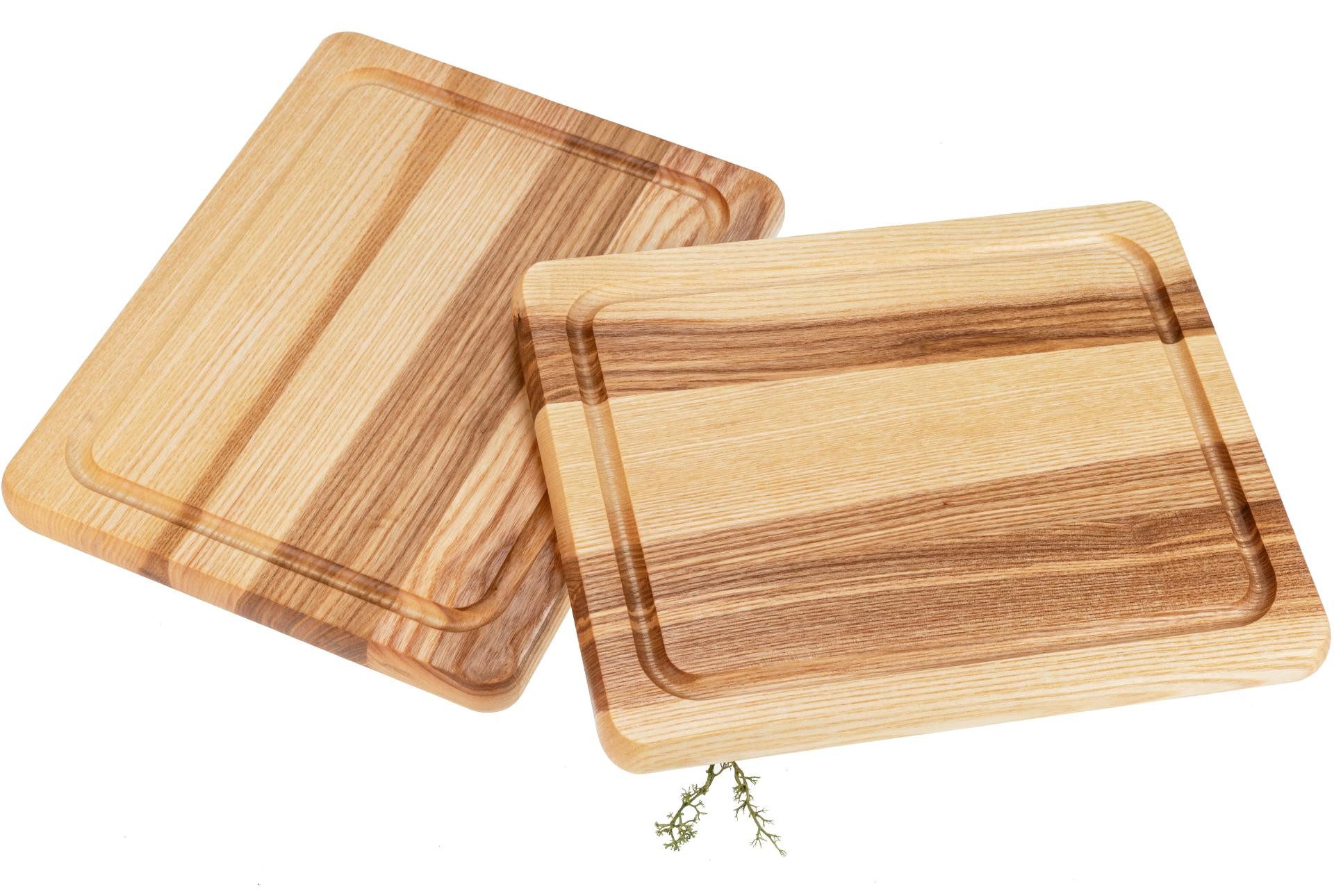 Holz Frank Schneidebrett Schneidebrett mit Saftrille aus Esche geölt - 24,5 x 20 x 2,1 cm, Holz, (1-St)