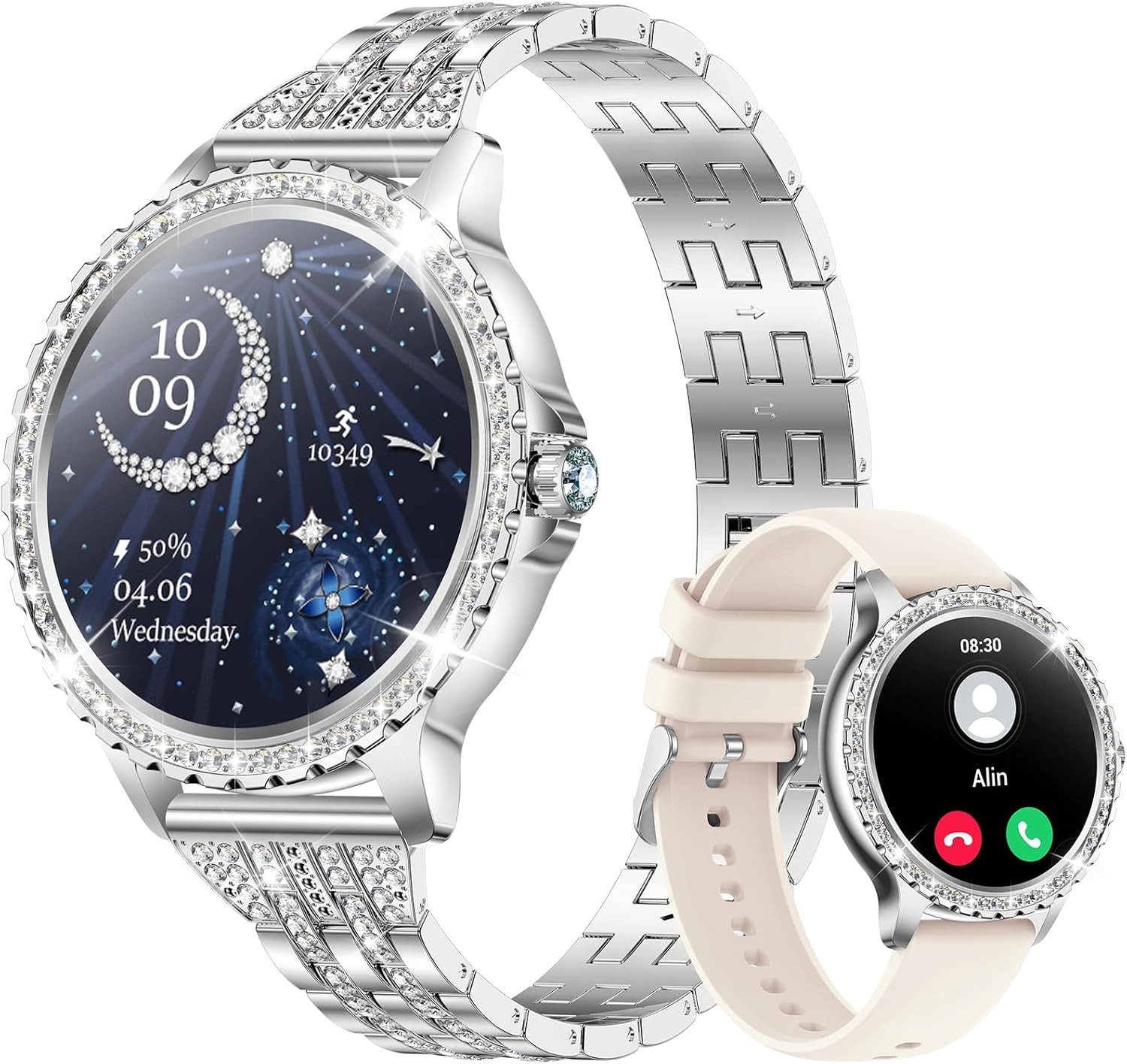 CIVO I58 Smartwatch (3,6 cm, android ios), Damen Smartwatch mit 1.32" HD Display, Bluetooth Anrufen