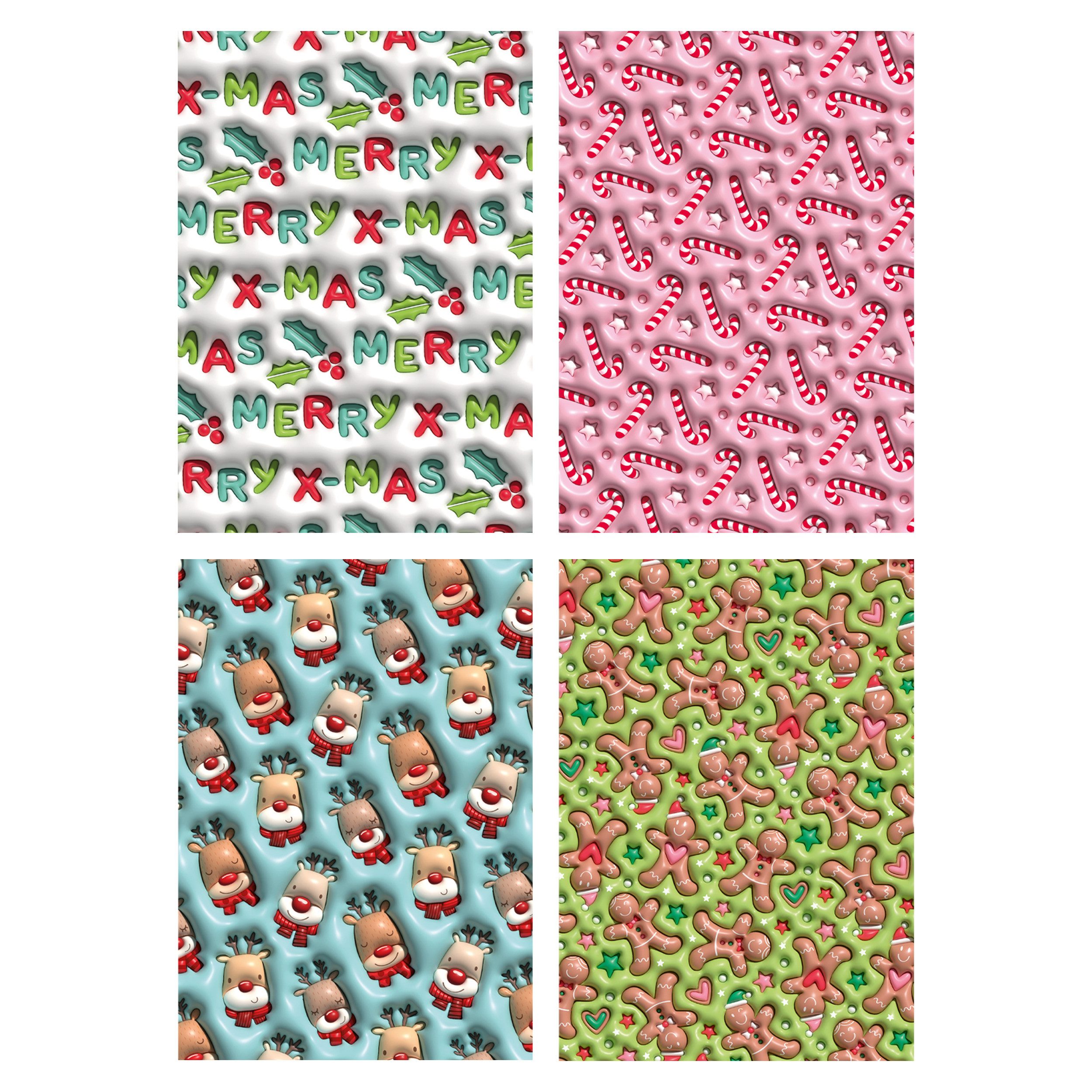 Idena Geschenkpapier Idena Geschenkpapier Premium 3D Effekt Weihnachten 70cmx1,5m 4fach