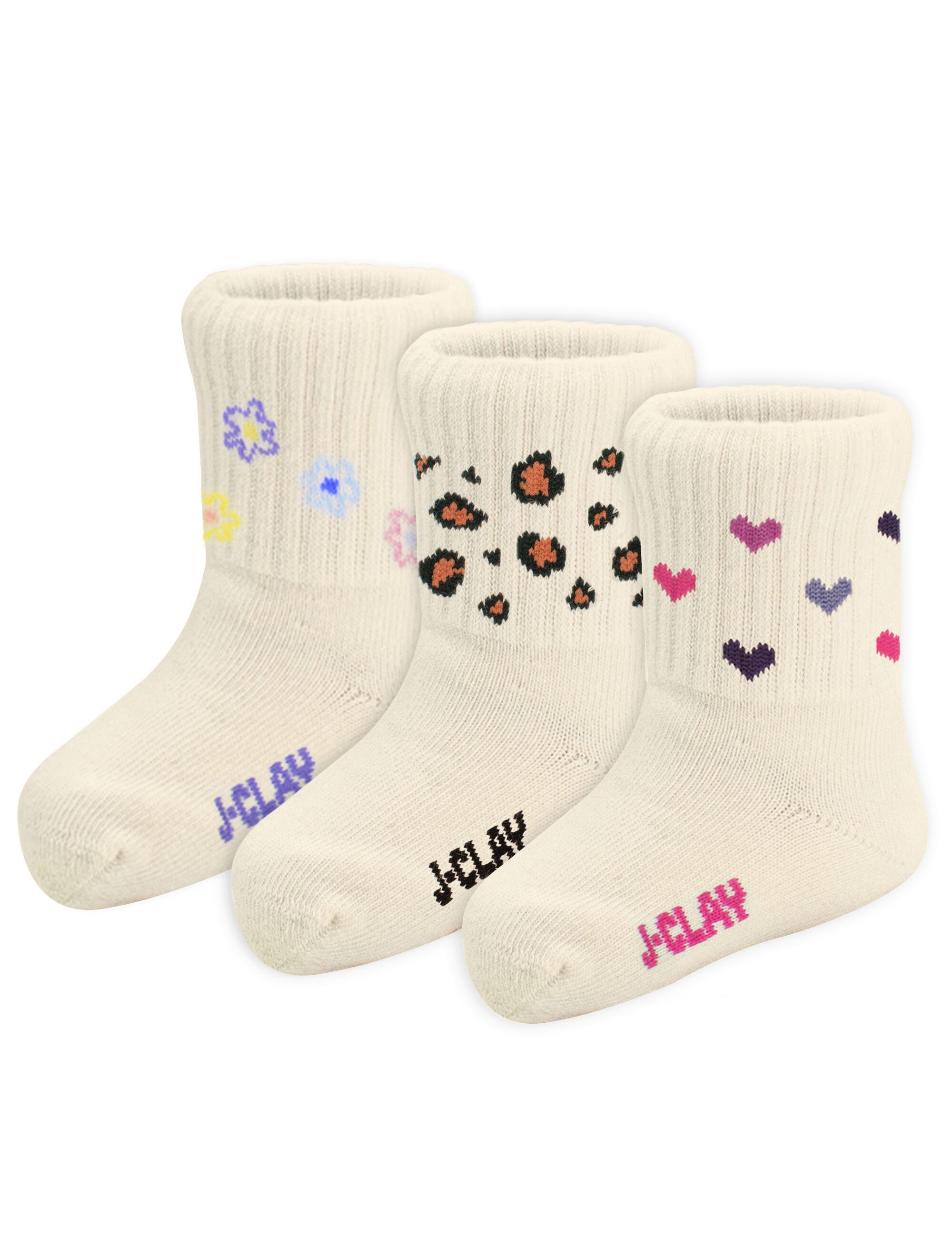 J.Clay Носки Set Blumenkind, Leo, Colour Hearts (3-Paar) Made in EU