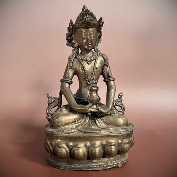 Asien LifeStyle Buddhafigur Buddha Figur Bronze Amitayus Indien Skulptur