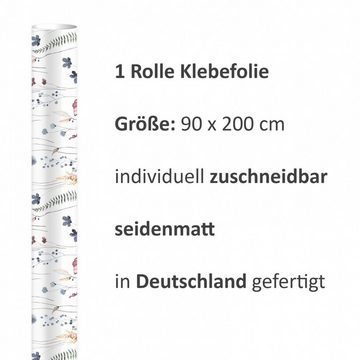 nikima Wandtattoo KF-09 selbstklebende Folie Mohnblumen (PVC-Folie), 2 x 0,9 m selbstklebende Folie