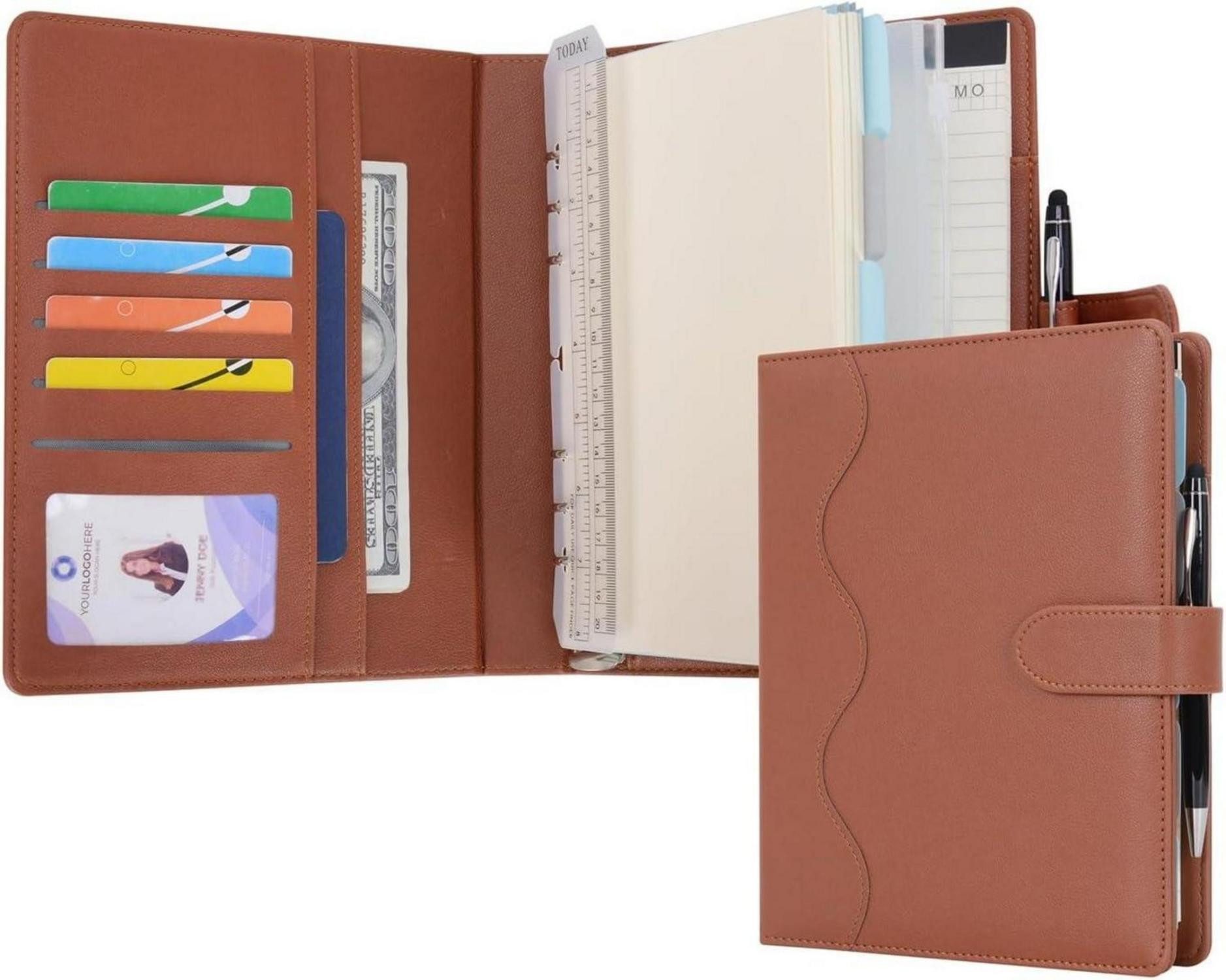 Ringbuchmappe Liniertes PU Leder A5 Journal Nachfüllbares Papier Braun