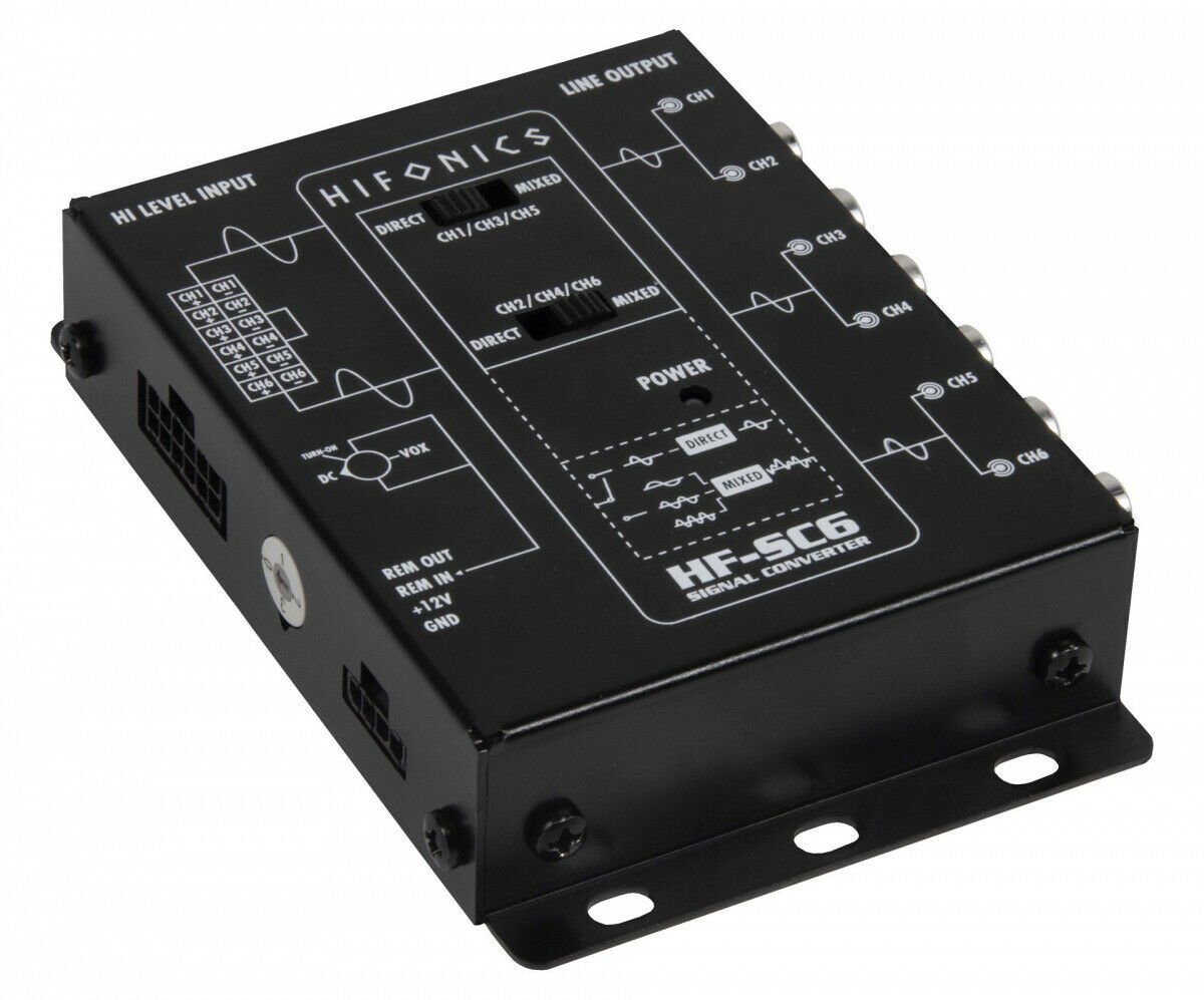 Hifonics 6-Kanal High to Low Level Converter HF-SC6 (mit EPS) Adapter für Auto-Lautsprecher
