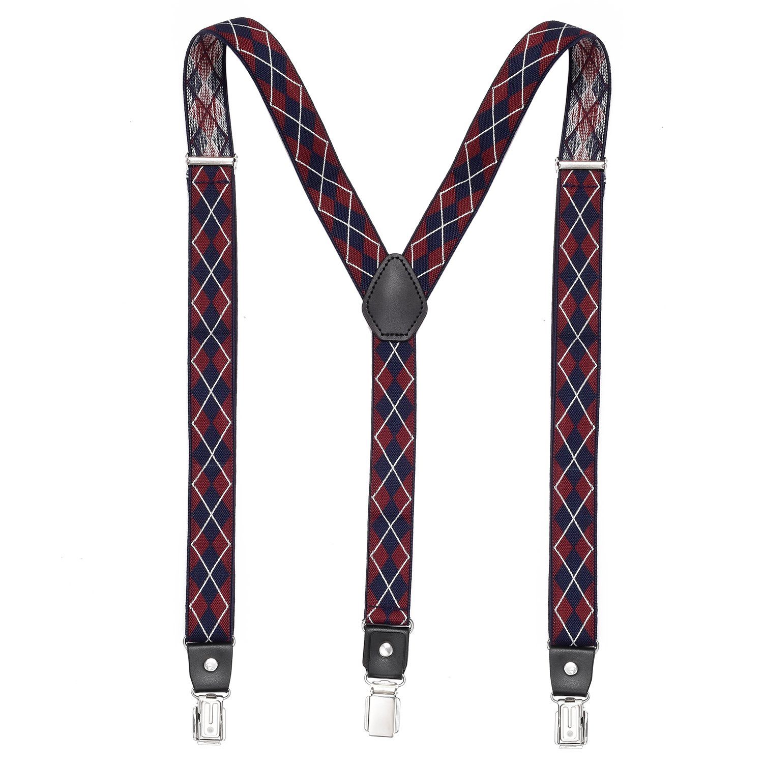 DonDon Hosenträger DonDon® Herren Hosenträger schmal 2,5 cm 3 Clips in Y-Form elastisch (1-St) Y-Form, verstellbar mit Clipverschluß, elastisch, schmal 2.5 cm