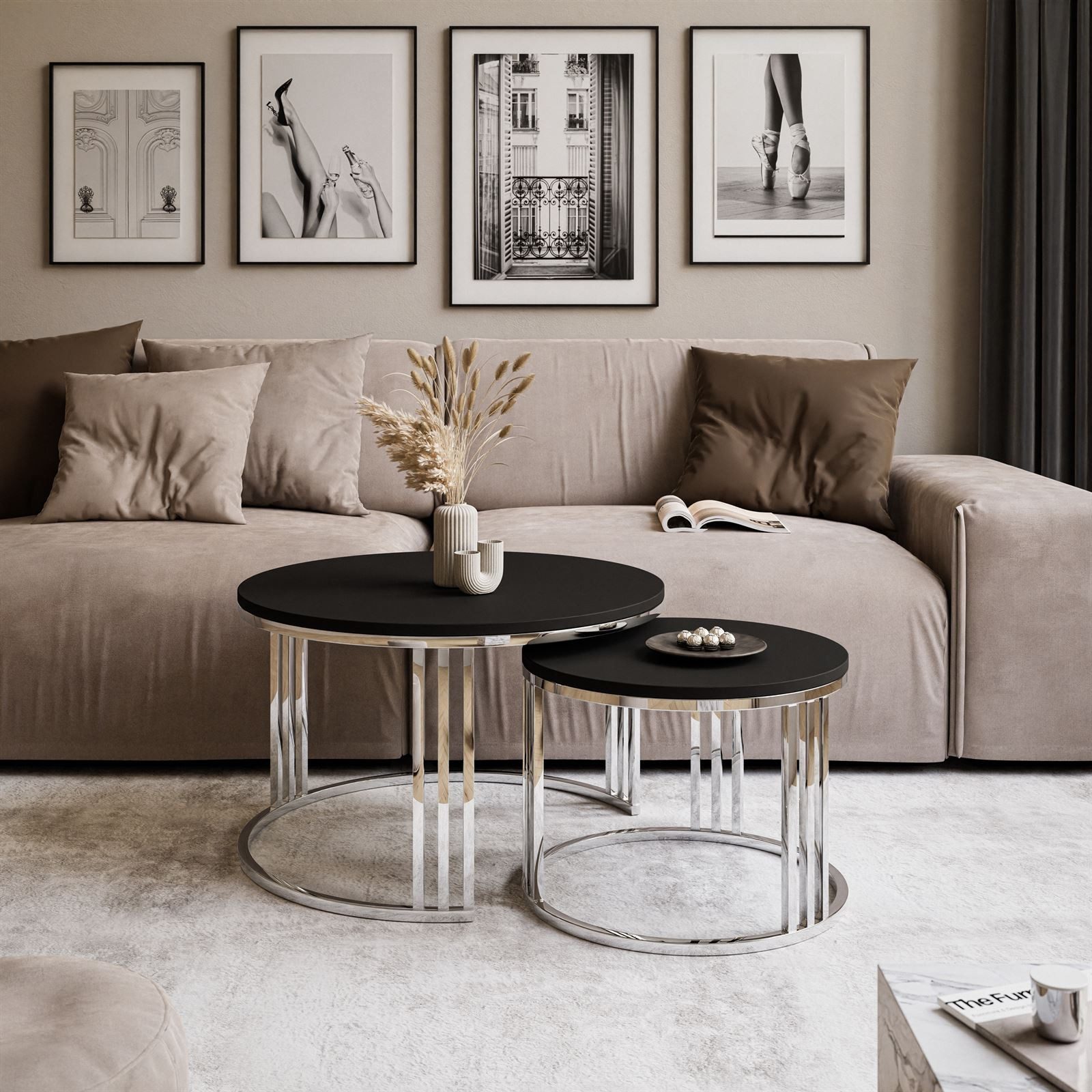 Lookway Couchtisch LORI 2in1 Schwarz Matt günstig online kaufen