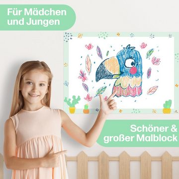 CreativeRobin Malblock A3 Malblock und Malunterlage für Kinder & Erwachsene, 120g dickes Papier