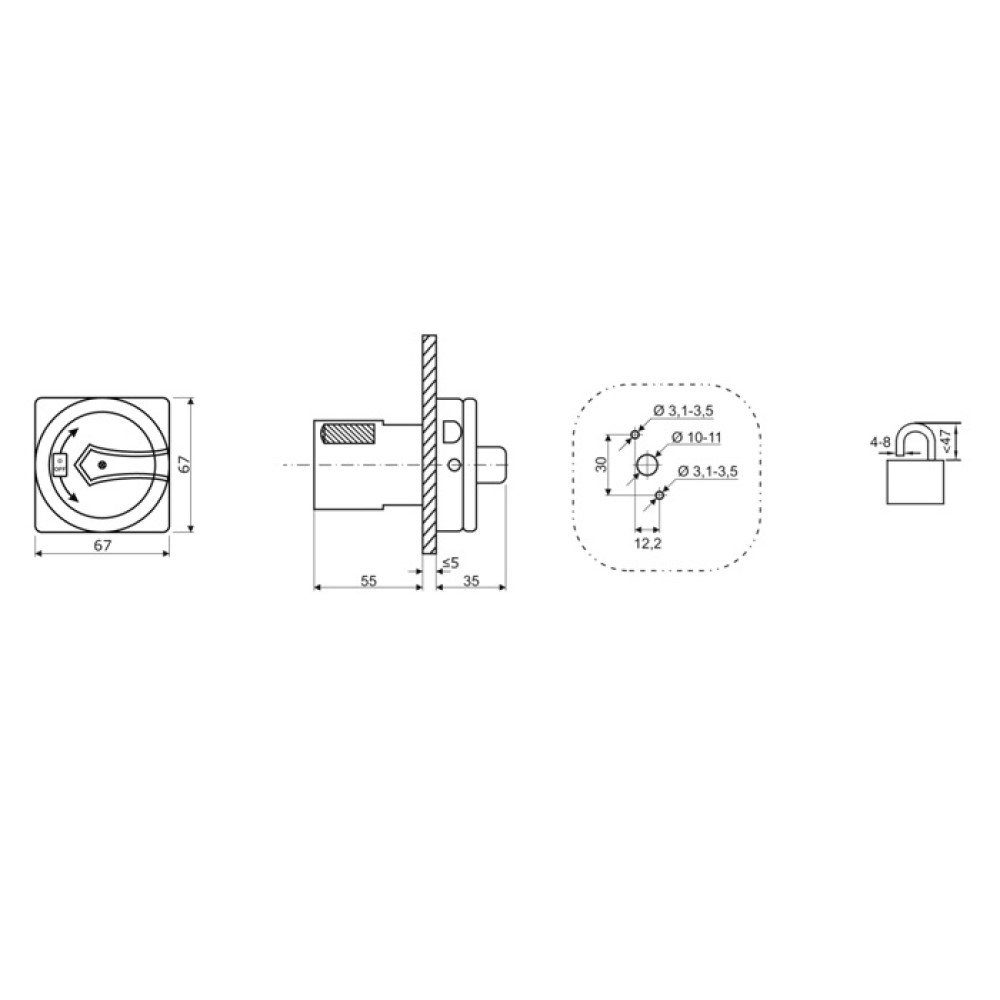 ARLI Schalter ARLI Hauptschalter 16A 4-polig mit Kunststoffgehäuse 4P16A-G Schalter