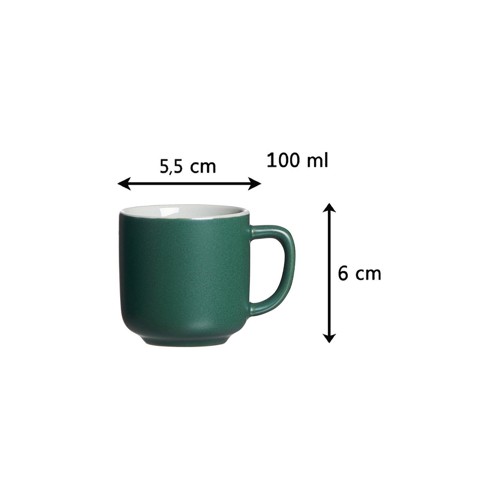 Ritzenhoff & Breker Tasse Jasper Espressotasse mit Untertasse 100 ml, 2-tlg., Keramik
