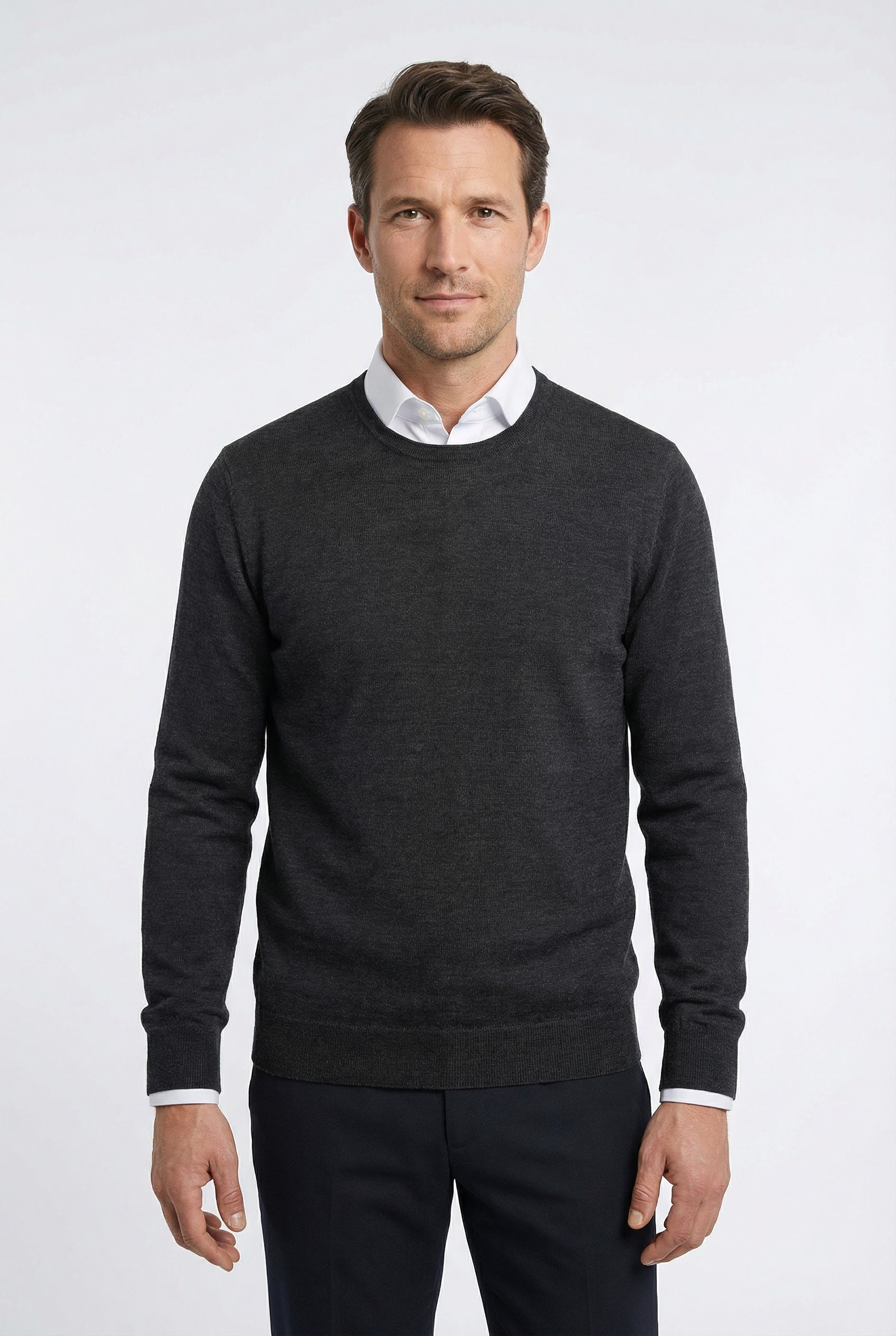 Rundhalspullover OLYMP Strick Casual