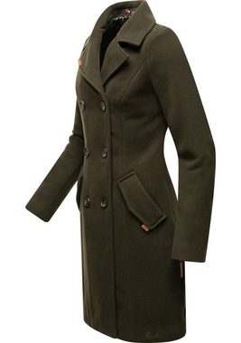 Marikoo Wintermantel Nanakoo edler Damen Trenchcoat in Wollmantel-Optik