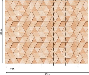 living walls Fototapete The Wall, glatt, 3D-Optik, geometrisch, matt, Fototapete Geometrisch Tapete 3D Beige