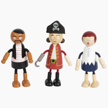 Small Foot Biegepuppe Biegepuppen Piraten Figuren (Packung, 6-tlg), fantasievollen und realitätsnahen