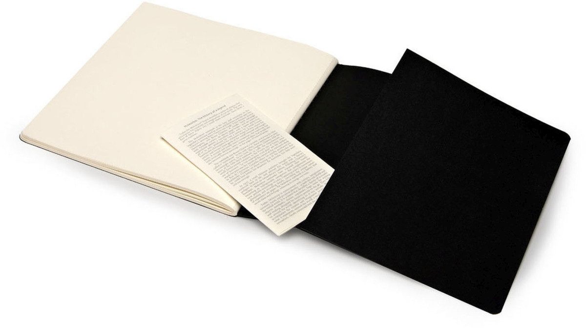 Notizbuch Skizzenalbum Square 19x19cm 120g/qm 44 Blatt Kartoneinband schwarz.