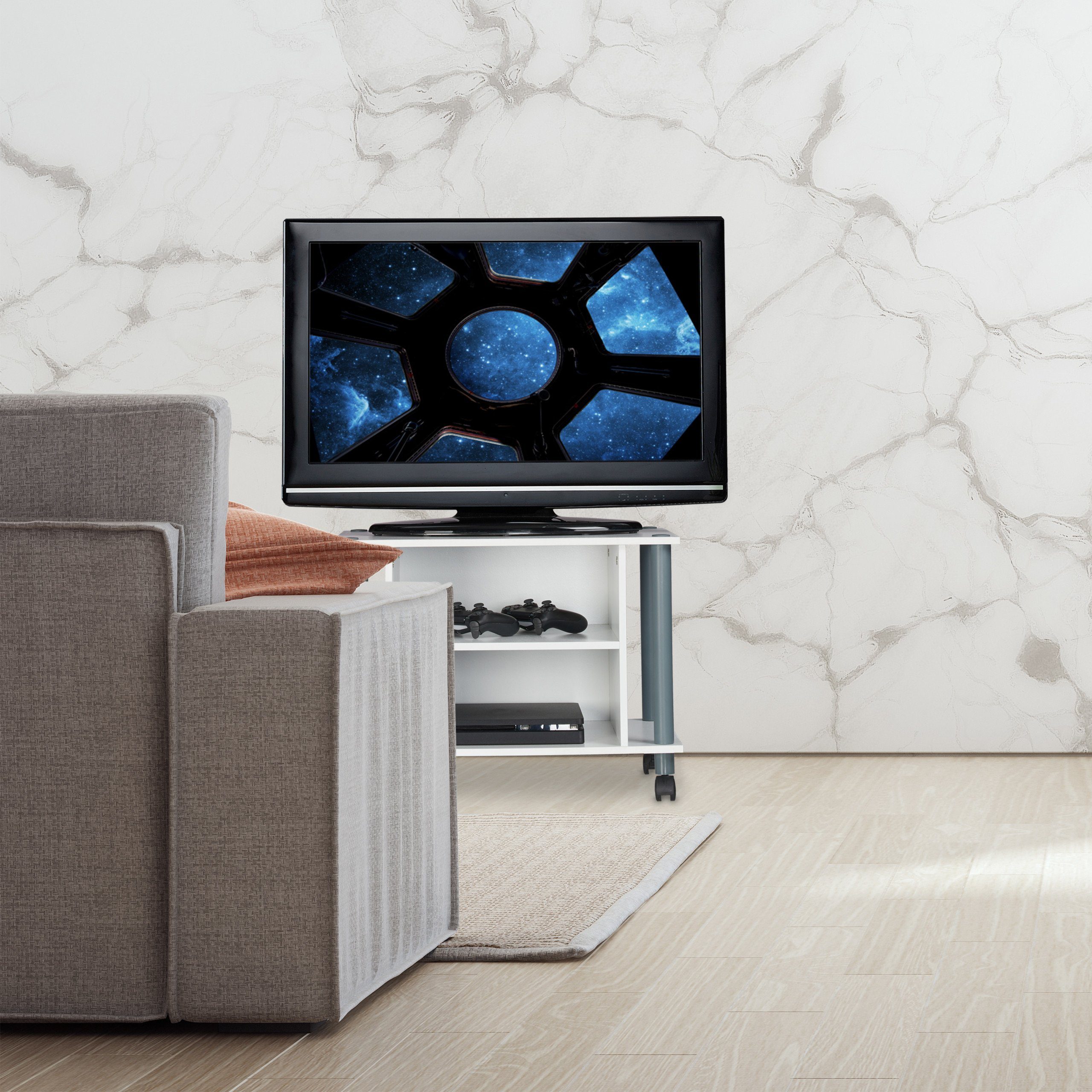 relaxdays TV-Regal TV Tisch mit Rollen günstig online kaufen