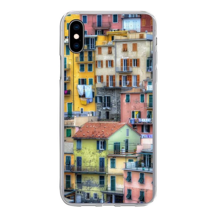 MuchoWow Handyhülle Die Farben der Häuser in Cinque Terre Handyhülle Apple iPhone Xs Smartphone-Bumper Print Handy