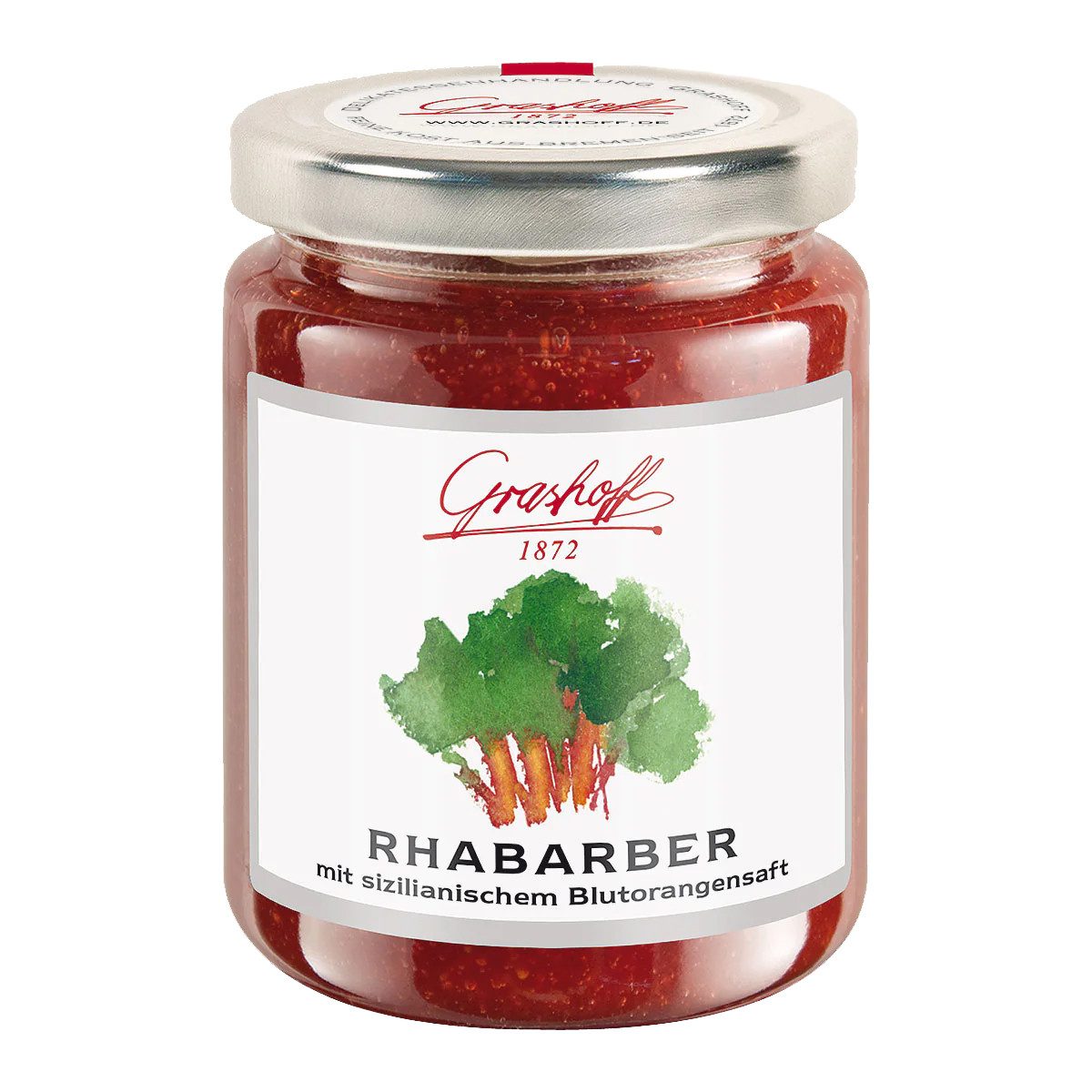 Grashoff Fruchtaufstrich, Grashoff Rhabarberkonfitüre mit sizilianischen Blutorangen 250g