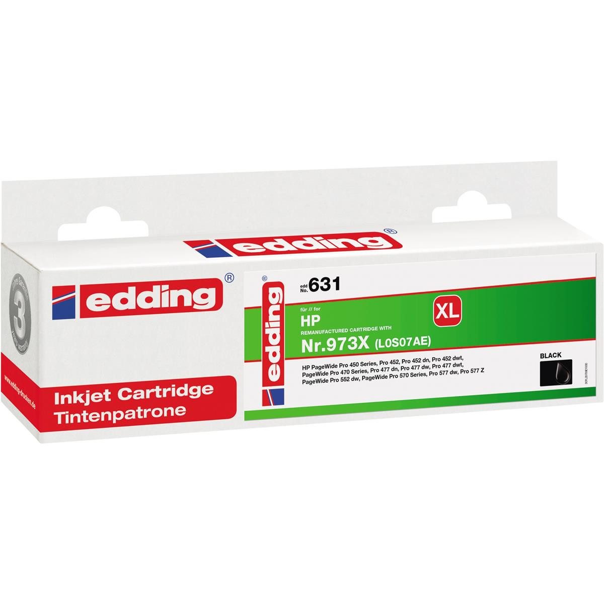 edding edding EDD-631 schwarz Druckerpatrone kompatibel zu HP 973X (L0S07AE) Tintenpatrone