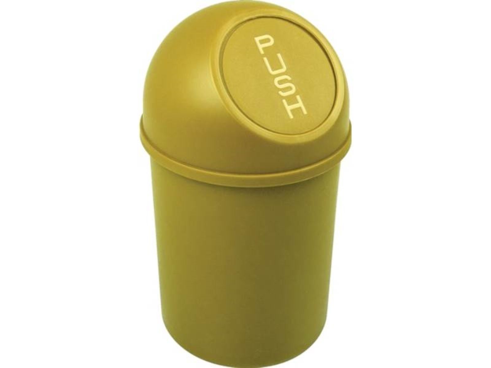 mit gelb HELIT HELIT H375xØ214mm stoßf Abfallbehälter Mülleimer 6l · Einwurfklappe