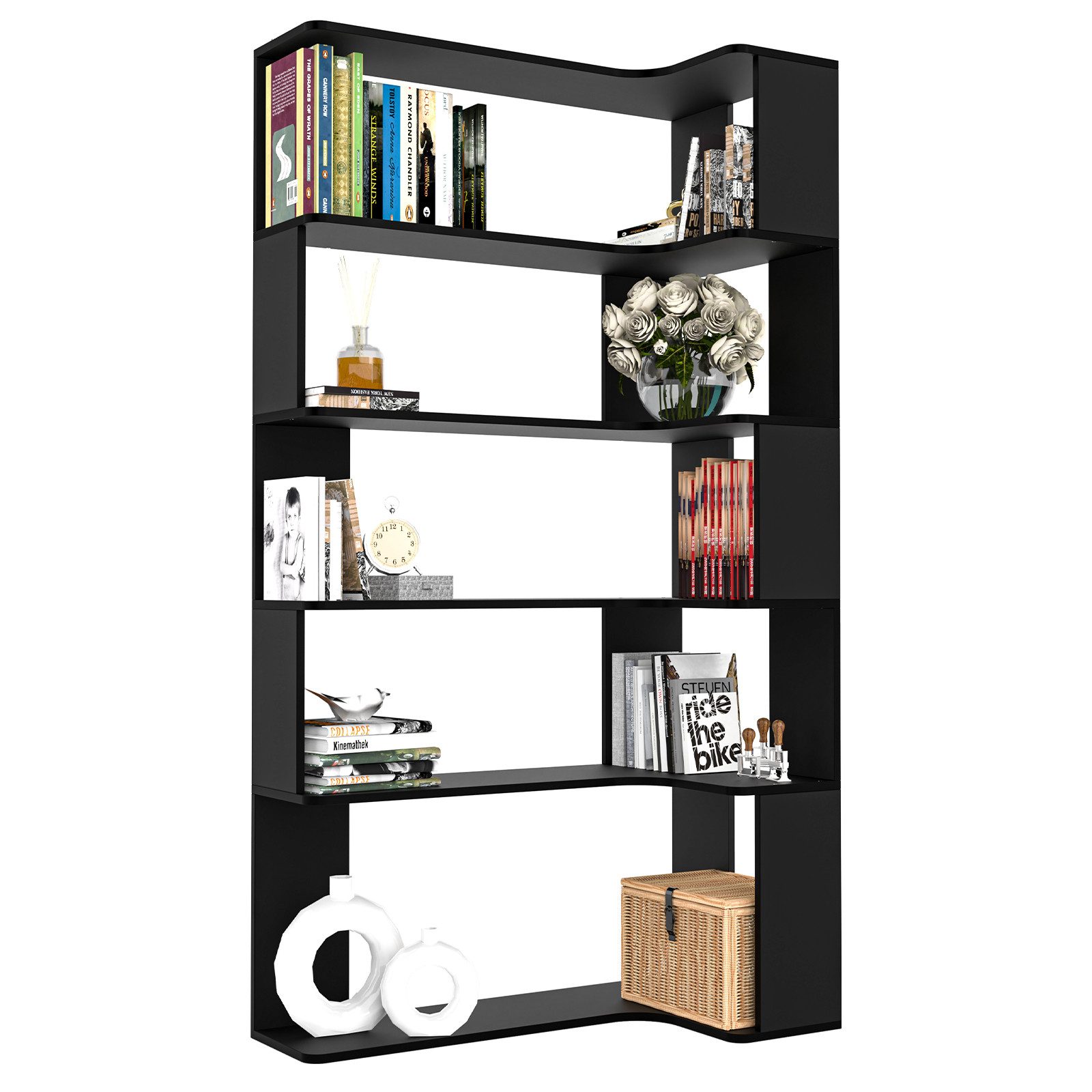 JEOBEST Bücherregal Eckregal, Eck-Bücherregal 5-stöckiges, Modernes günstig online kaufen