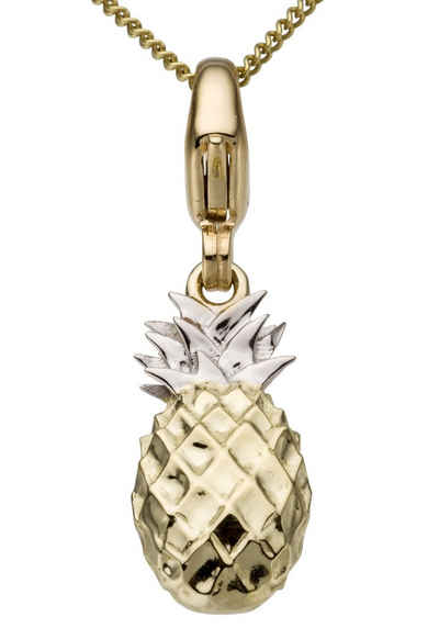Firetti Charm-Einhänger Schmuck Geschenk Gold 375 Halskette Charmarmband Gold-Charm Ananas
