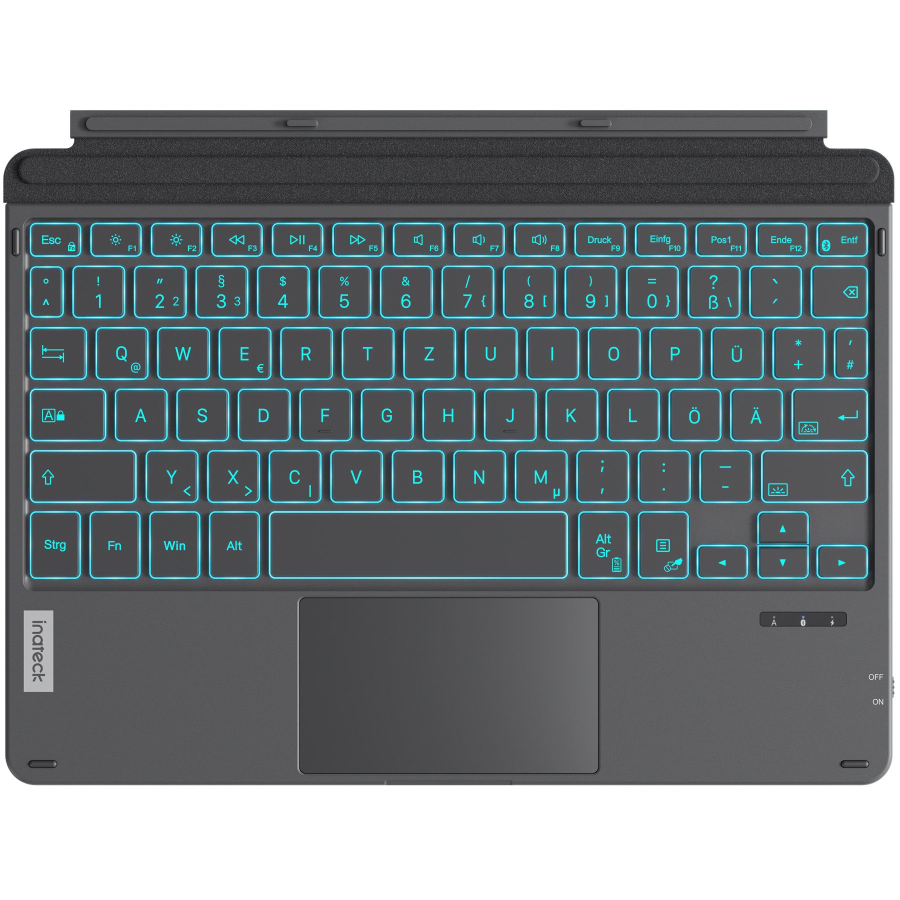 Tastatur für Surface Go 1&2&3&4, 7 Farben beleuchtung, mit Touchpad Tablet-Tastatur