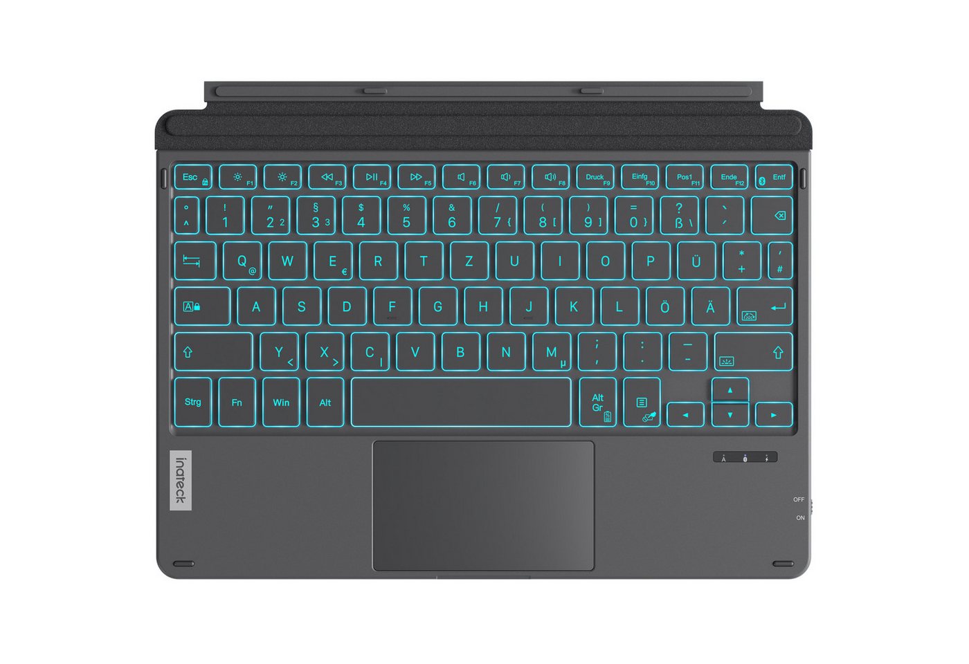 Inateck Tastatur für Surface Go 1&2&3&4, 7 Farben beleuchtung, mit Touchpad Tablet-Tastatur