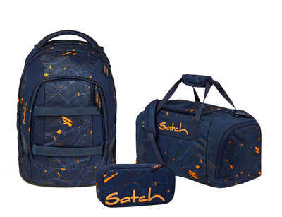 Satch Schulranzen Schulrucksack-Set PACK Urban Journey 3-teilig (3-teilig), ergonomisch, ab 5. Klasse, Körpergrößen anpassbar