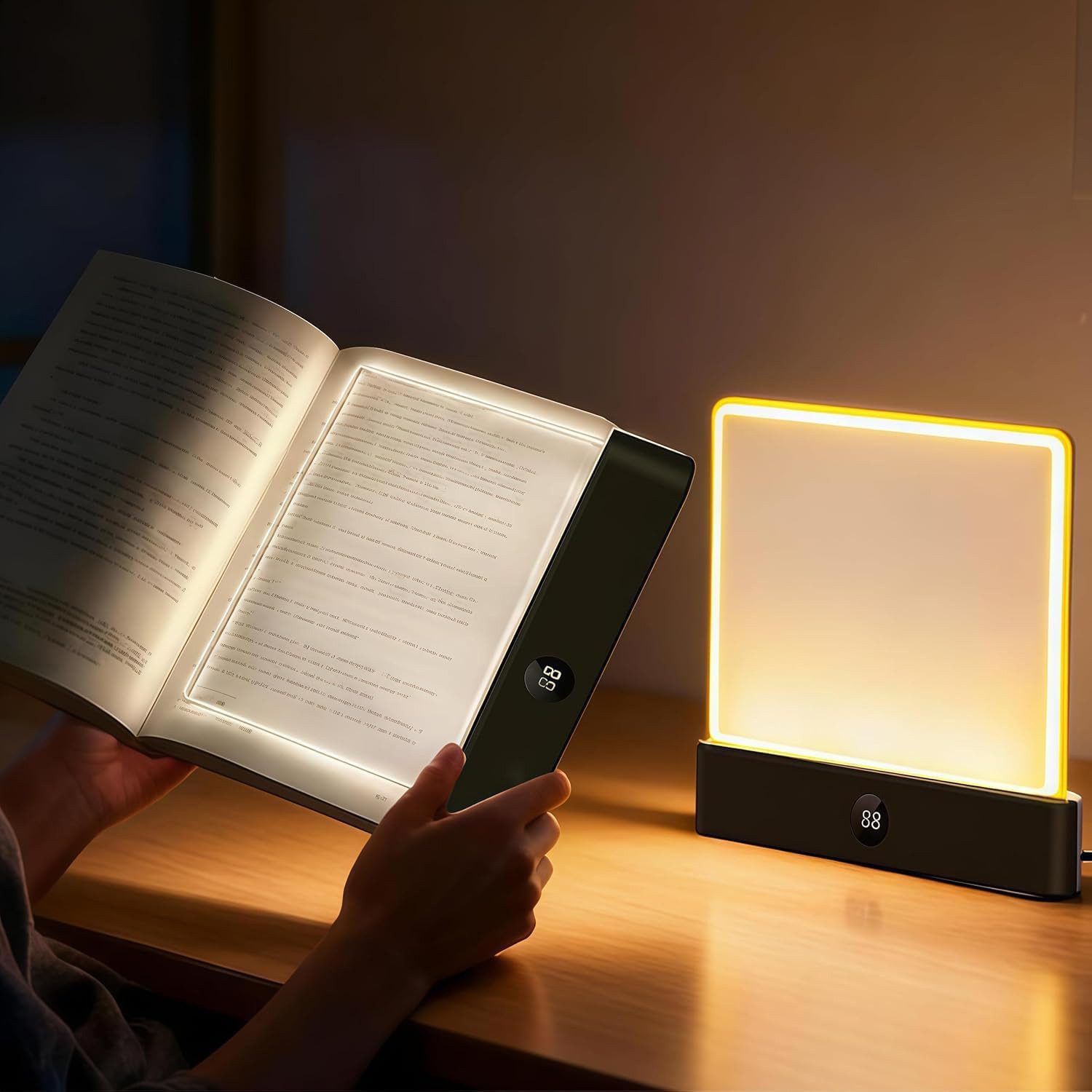 Lapalife LED Leselampe Akku Buchlampe, LED Panel Leselicht Dimmbar Mit 3 Farben & Timer, USB Wiederaufladbare Buchlicht für Nachtlesen & Geschenk