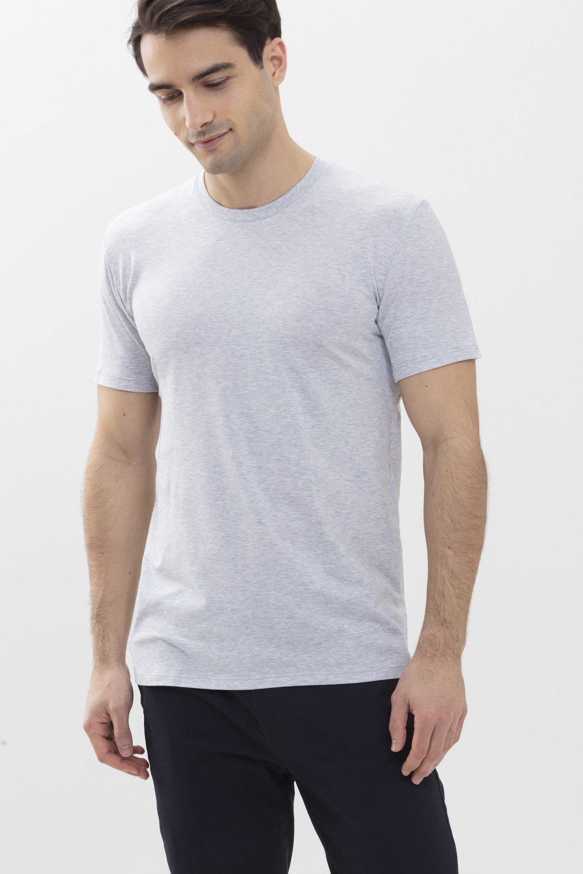 T-Shirt melange T-Shirt light Serie grey Hybrid unifarben (1-tlg) Mey