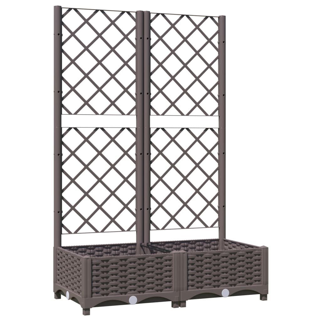 vidaXL Rankgitter 80 x 40 x 1215 cm Pflanzkübel mit Rankgitter Braun 80x40x121,5 cm Kuns