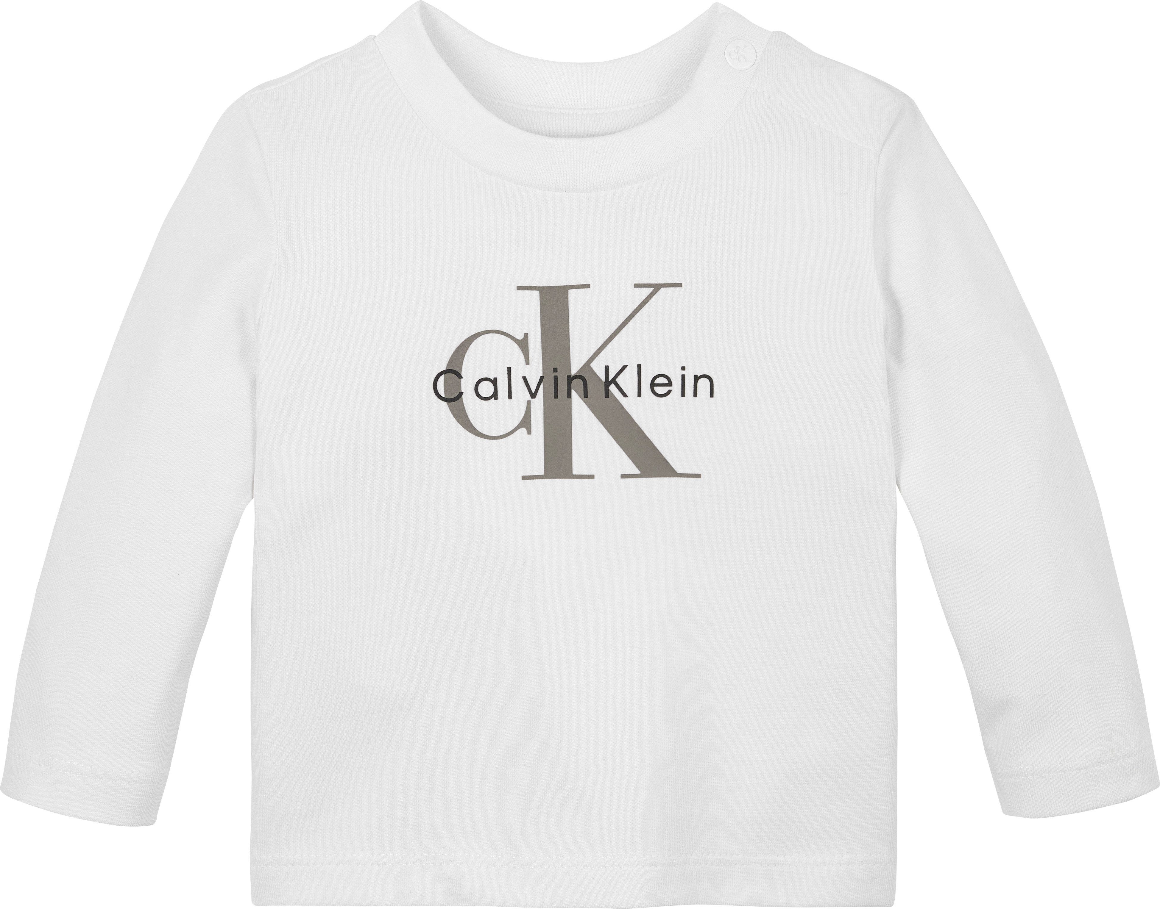 Calvin Klein Jeans Langarmshirt für Babys bis 2 Jahre, Logo-Druck