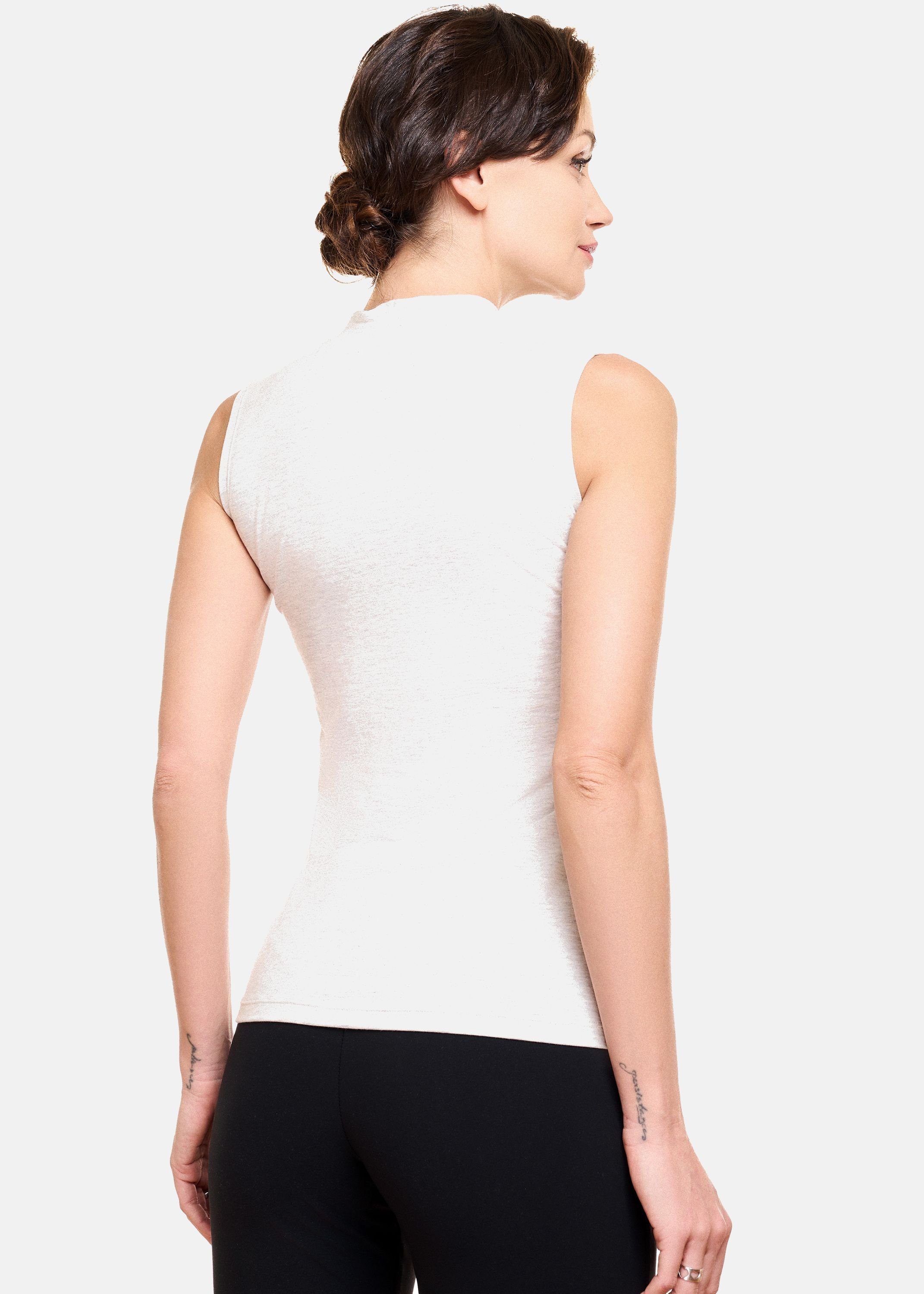 Evoni T-Shirt Basic Shirt ärmellos Halbkragen günstig online kaufen