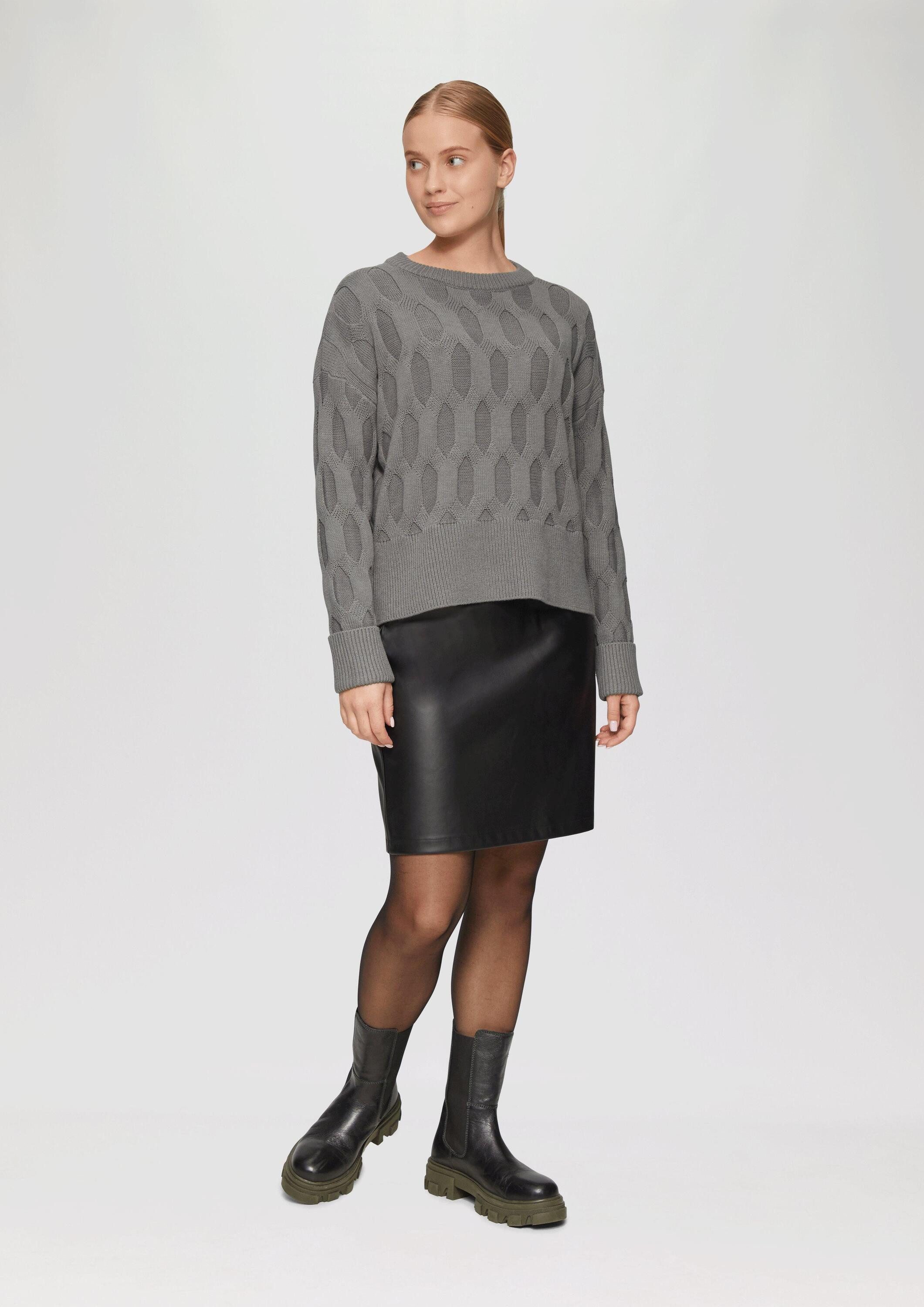 s.Oliver Longpullover Strickpullover Oversized Pullover mit Strickmuster