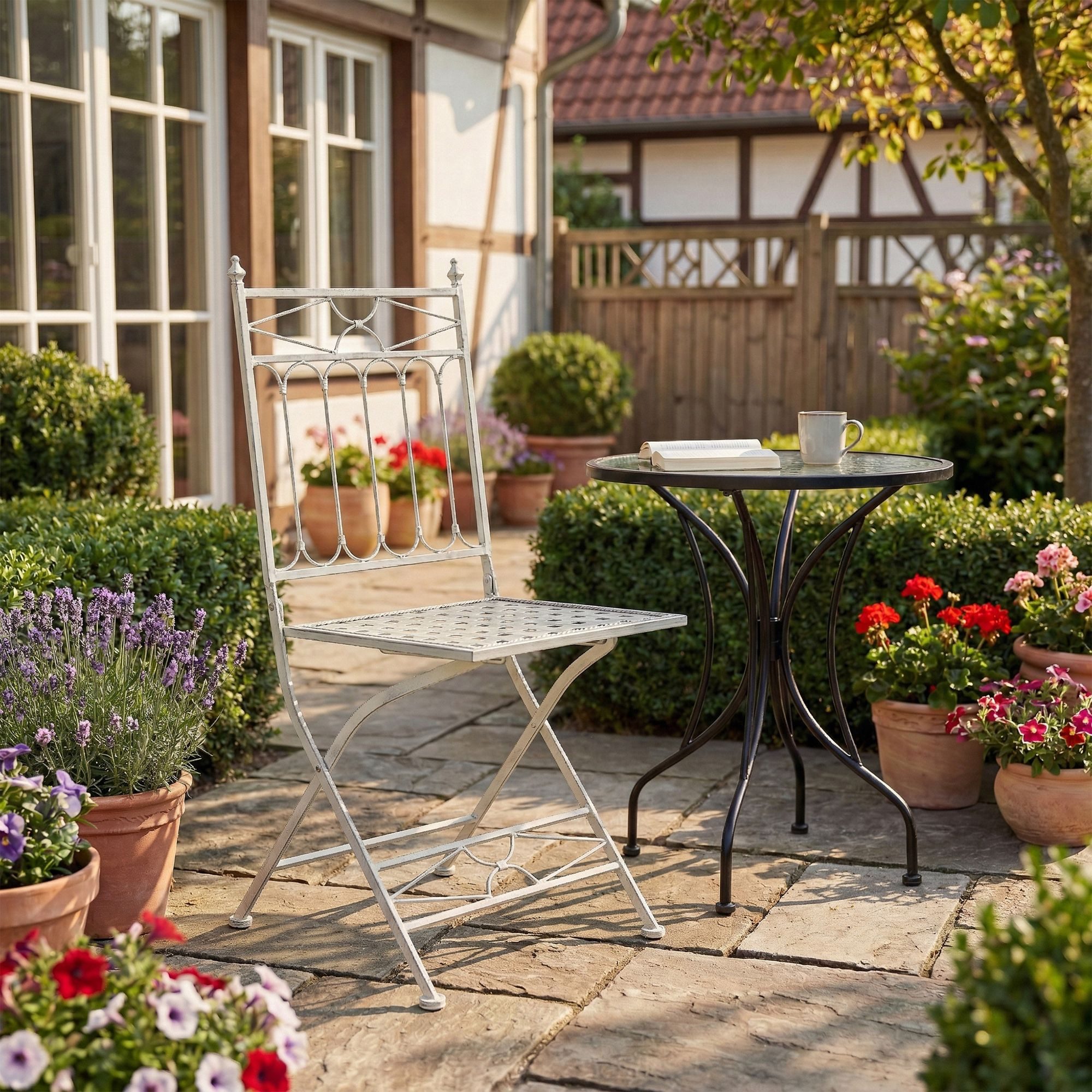 CLP Gartenstuhl Asina (1er), klappbarer Gartenstuhl mit edlen Verzierungen