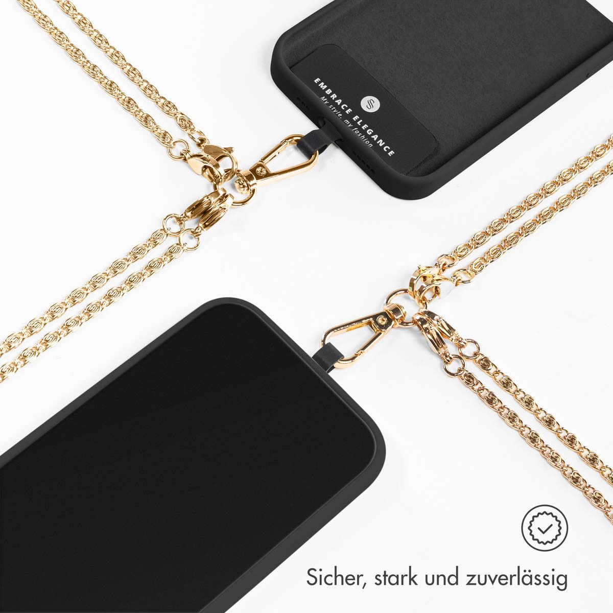 Selencia Smartphone-Tragegurt Selencia Universal Handykette - Gold, (1-tlg) – Bild 5 von 5