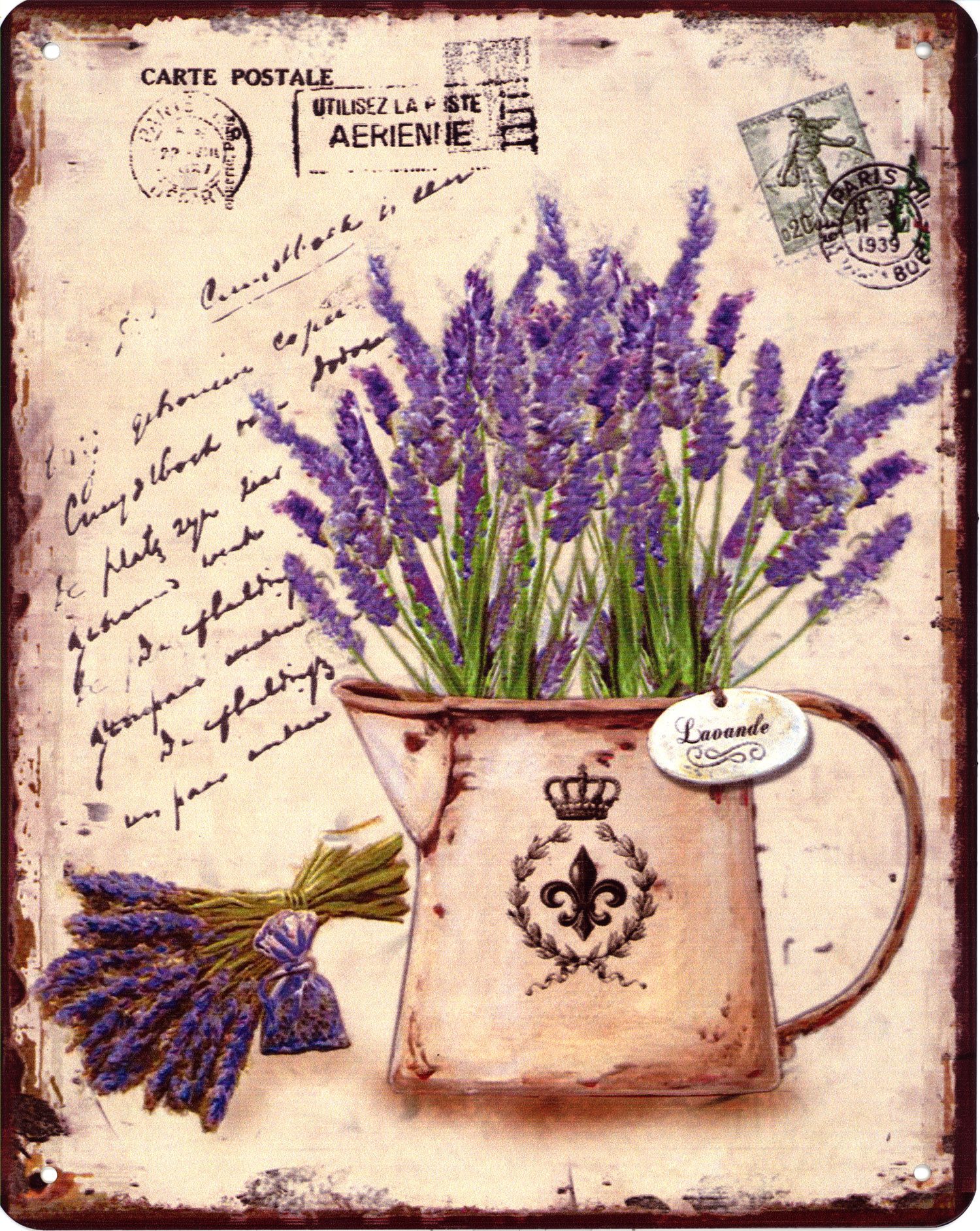 Moritz Metallschild Blechschild Lavendel Gieskanne, (Einzeln), 20 x 25cm Vi günstig online kaufen