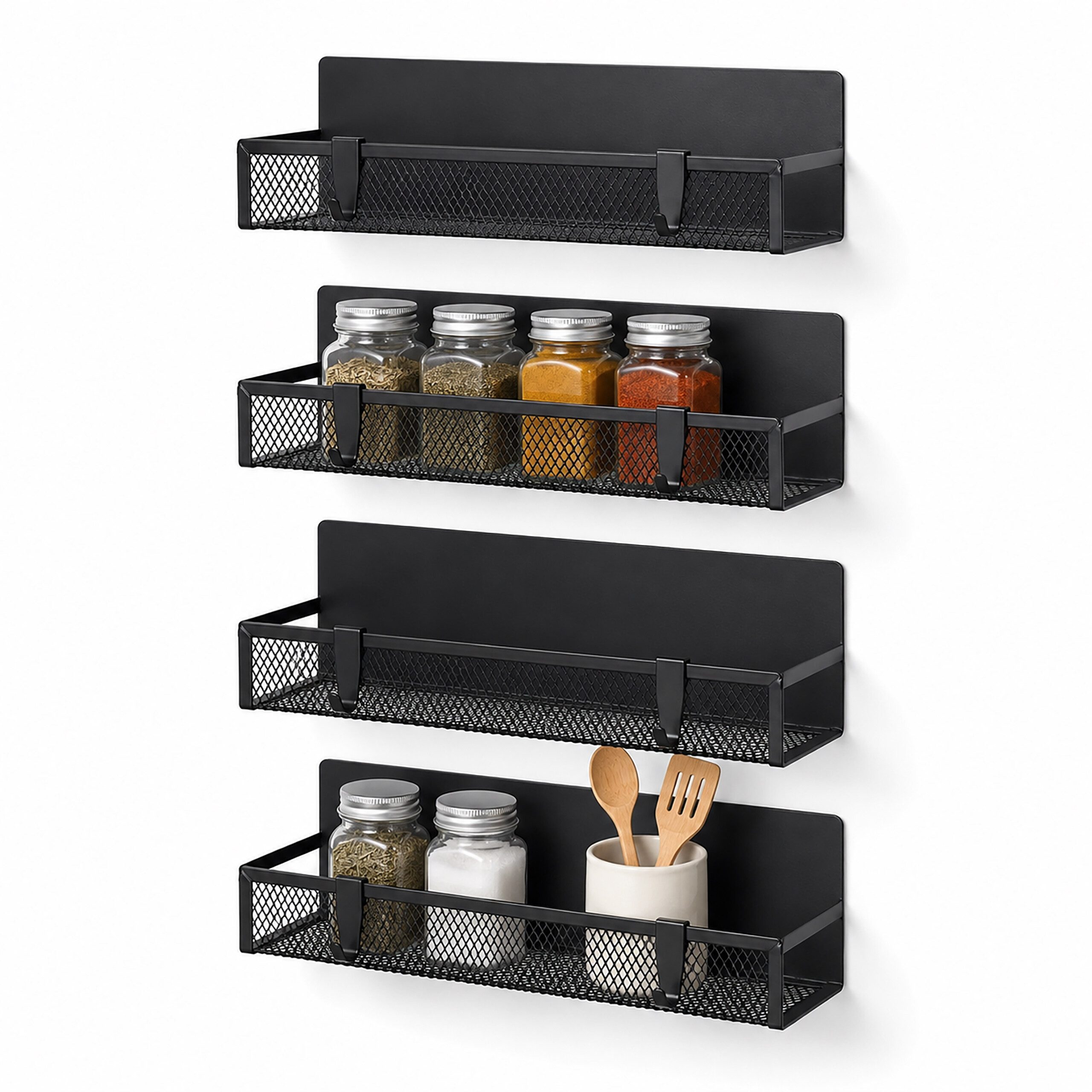 relaxdays Gewürzregal magnetisch 4er Set, 12-tlg.