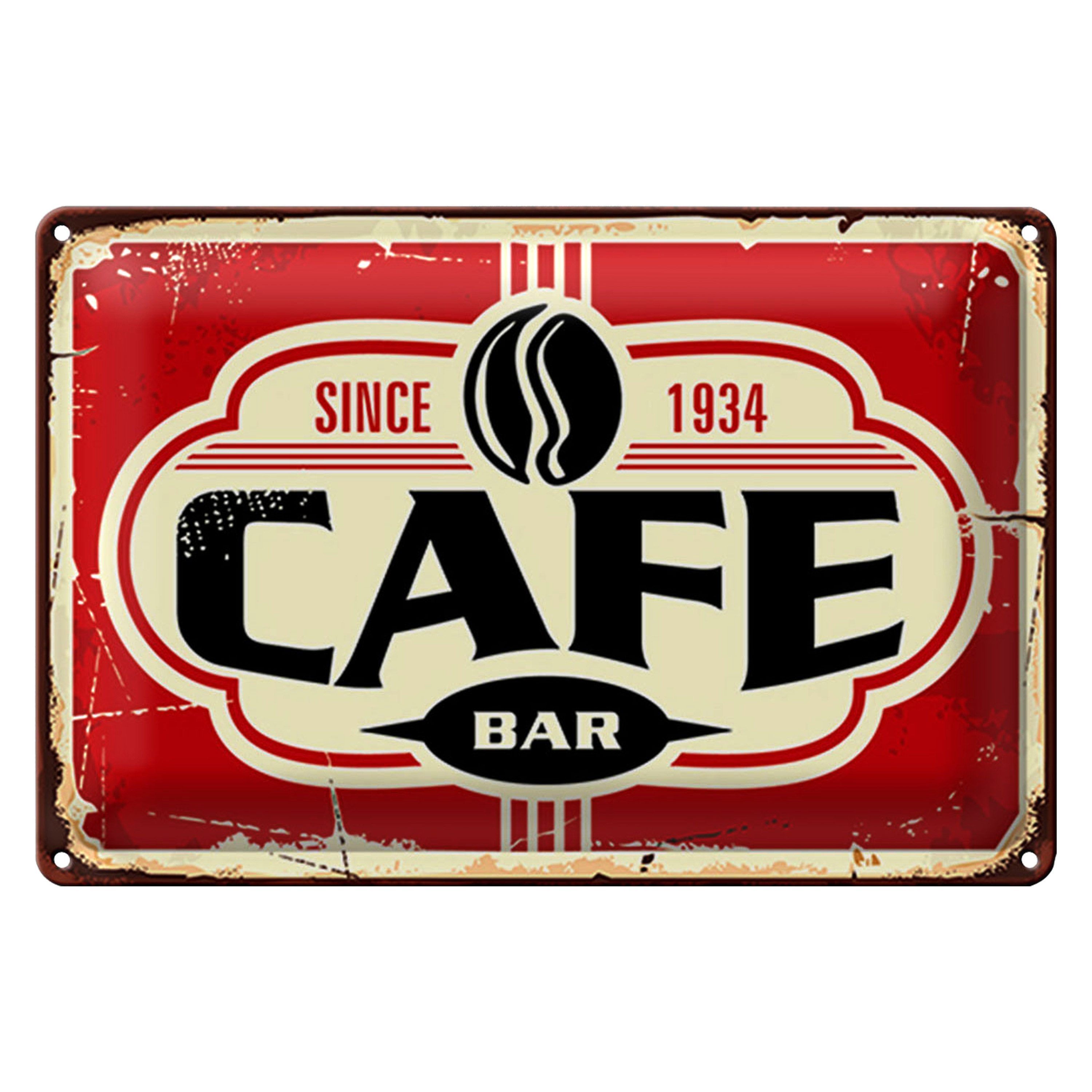 Roomando Metallschild Retro 40x30cm Cafe bar Kaffee since 1934