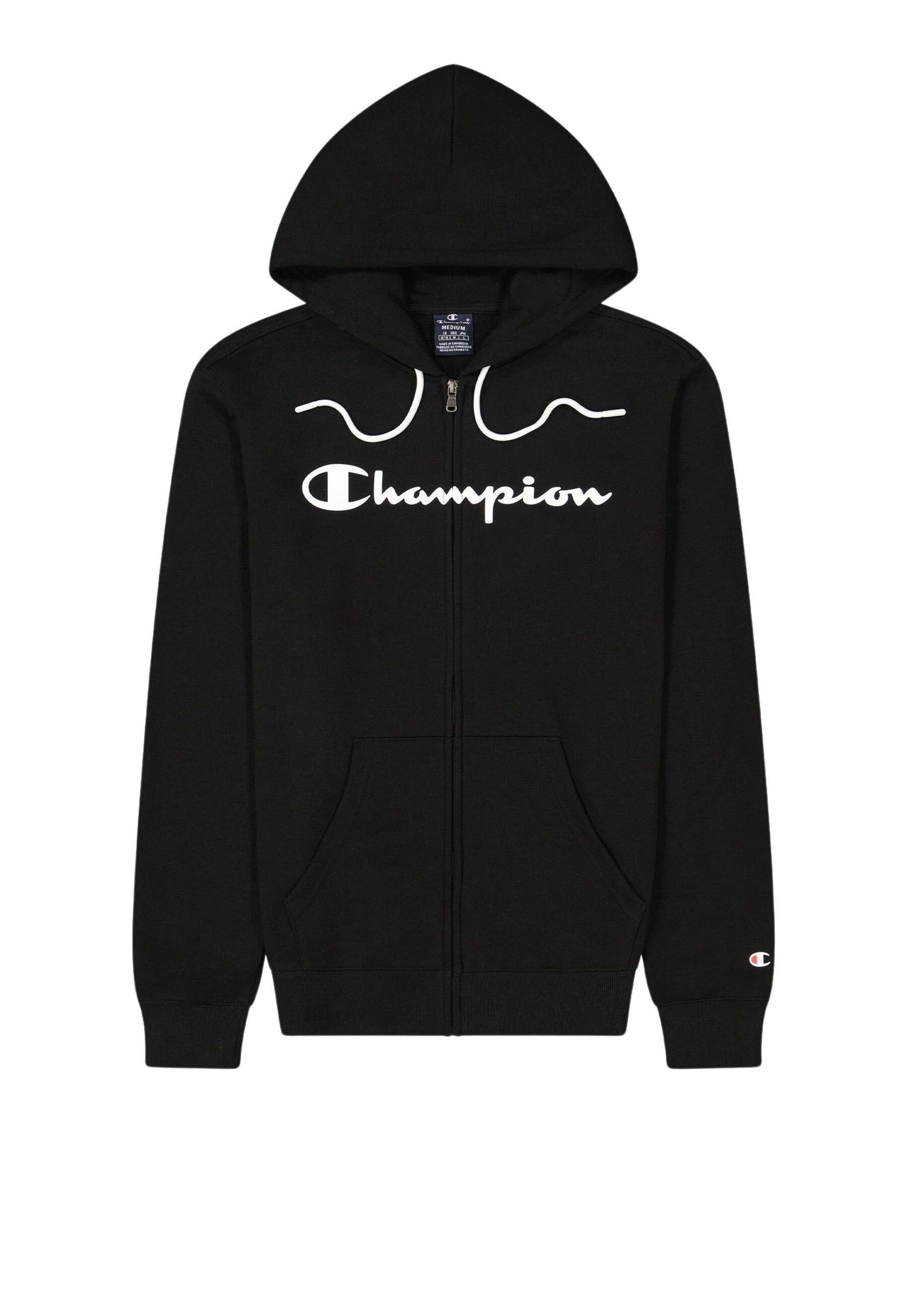 Champion Kapuzensweatjacke Jacke Hoodie aus Baumwollmischung mit schwarz