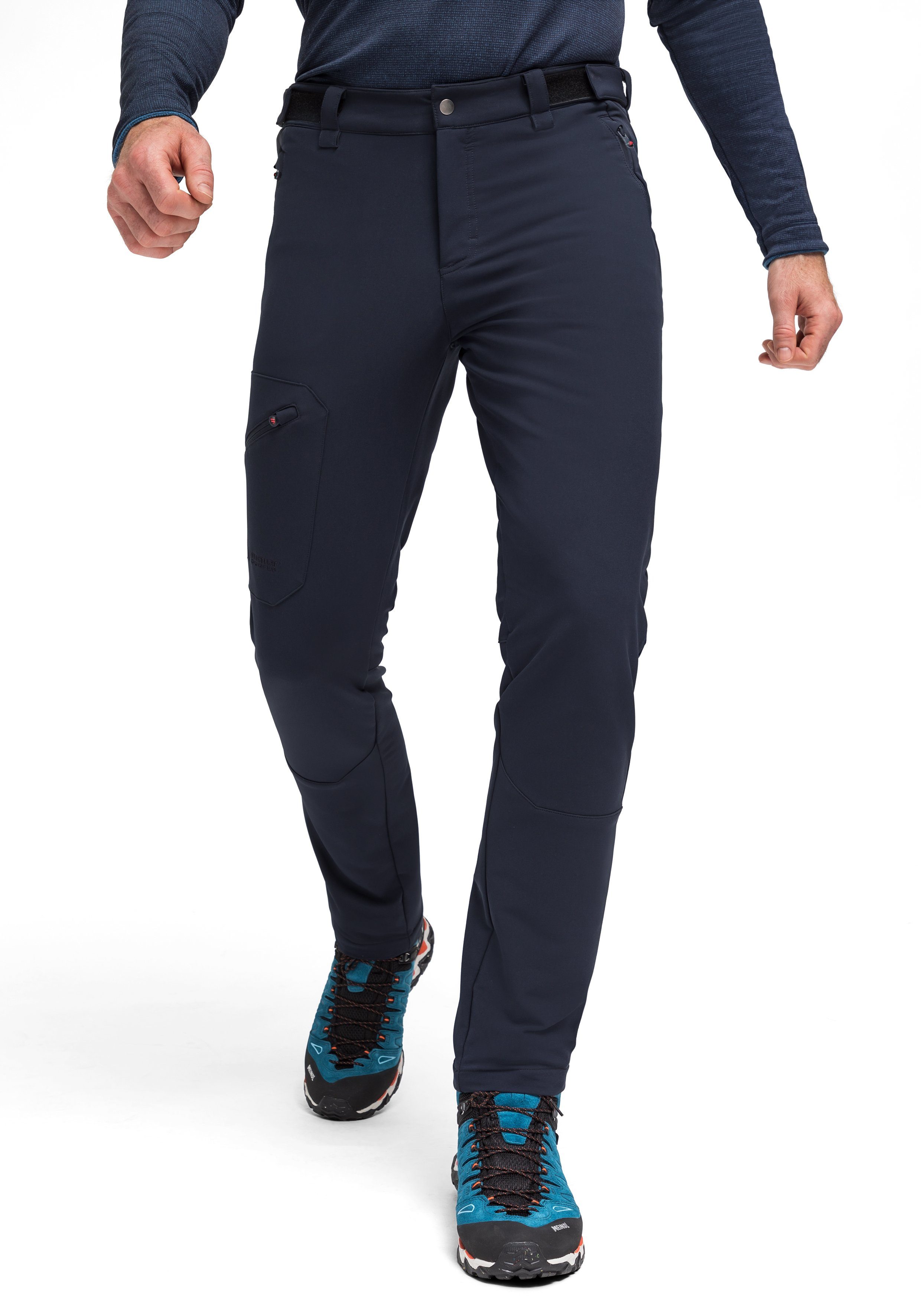 Sports elastische Funktionshose Outdoorhose dunkelblau cleanen Warme, M Maier im Look Foidit modernen